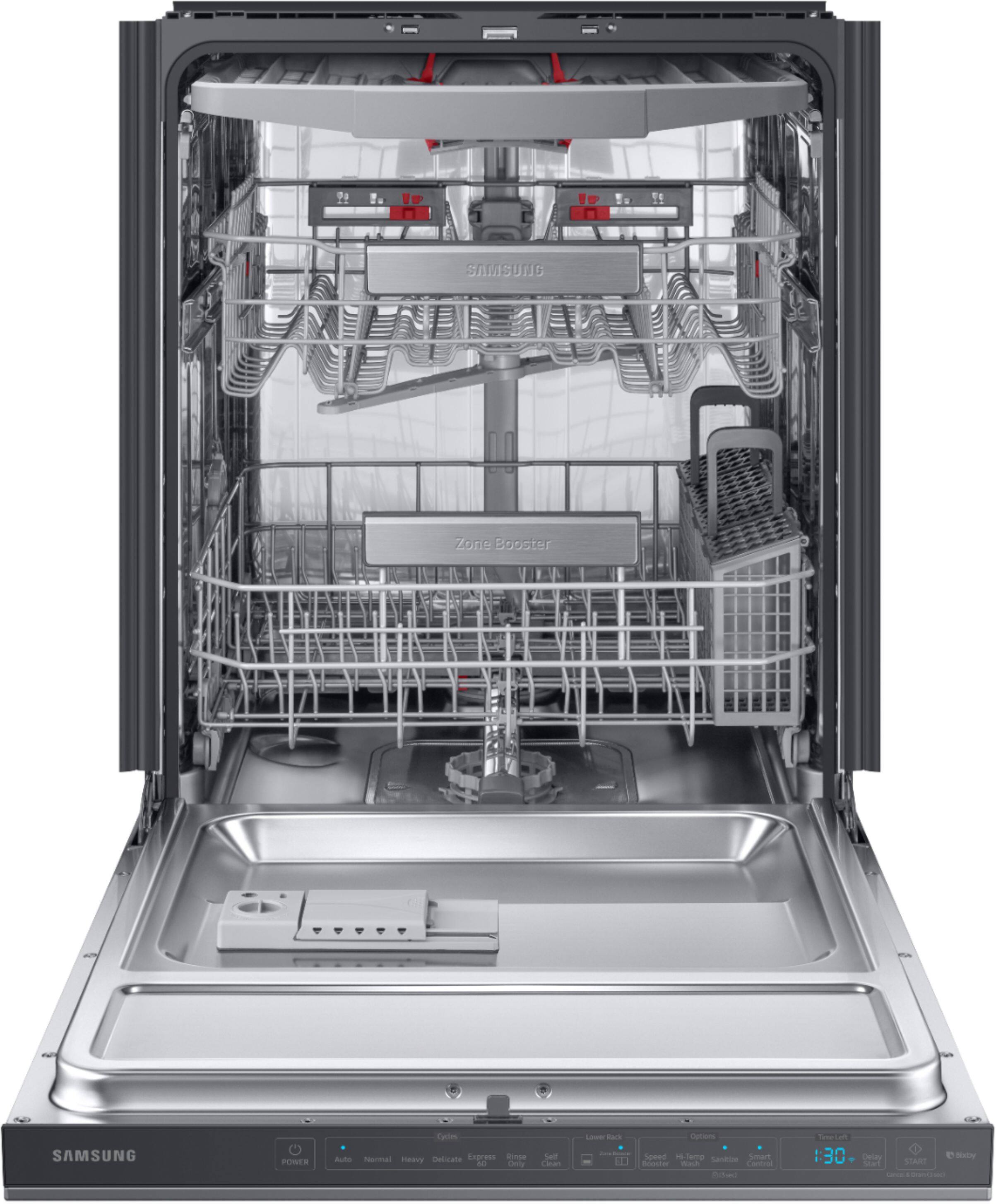 Alt View 11. Samsung - AutoRelease Dry Smart Built-In Stainless Steel Tub Dishwasher with 3rd Rack, Linear Wash, 39dBA - Black stainless steel.