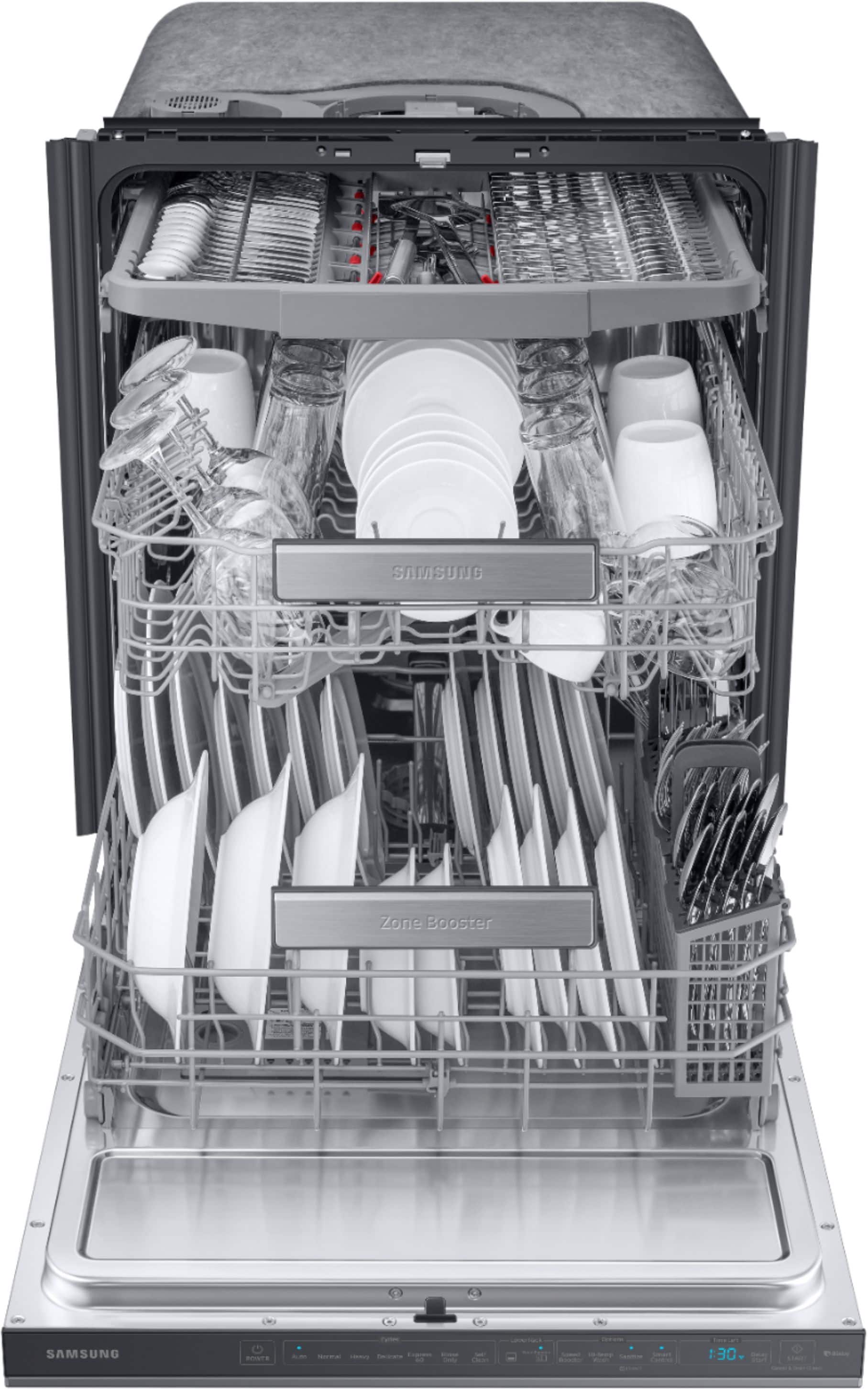 Alt View 13. Samsung - AutoRelease Dry Smart Built-In Stainless Steel Tub Dishwasher with 3rd Rack, Linear Wash, 39dBA - Black stainless steel.