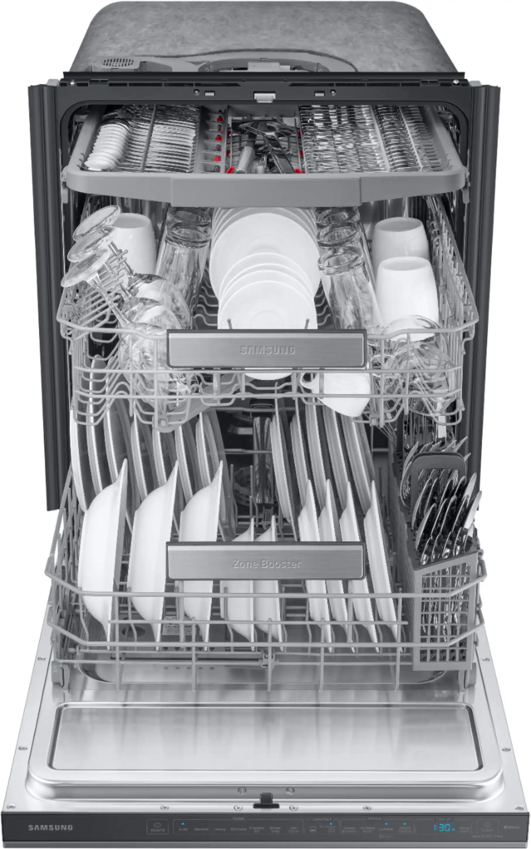 Alt View 13. Samsung - AutoRelease Dry Smart Built-In Stainless Steel Tub Dishwasher with 3rd Rack, Linear Wash, 39dBA - Black stainless steel.