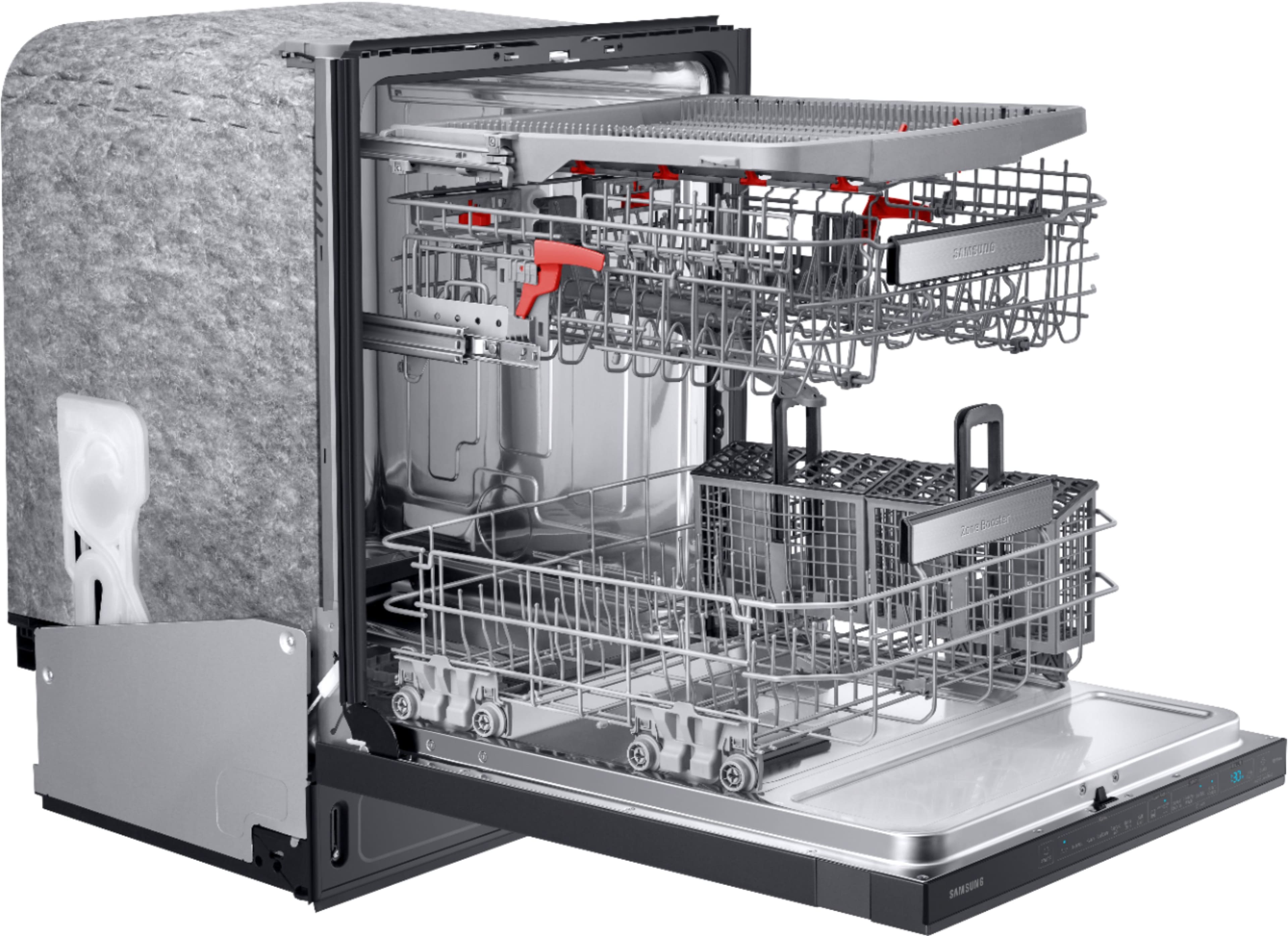 Alt View 15. Samsung - AutoRelease Dry Smart Built-In Stainless Steel Tub Dishwasher with 3rd Rack, Linear Wash, 39dBA - Black stainless steel.