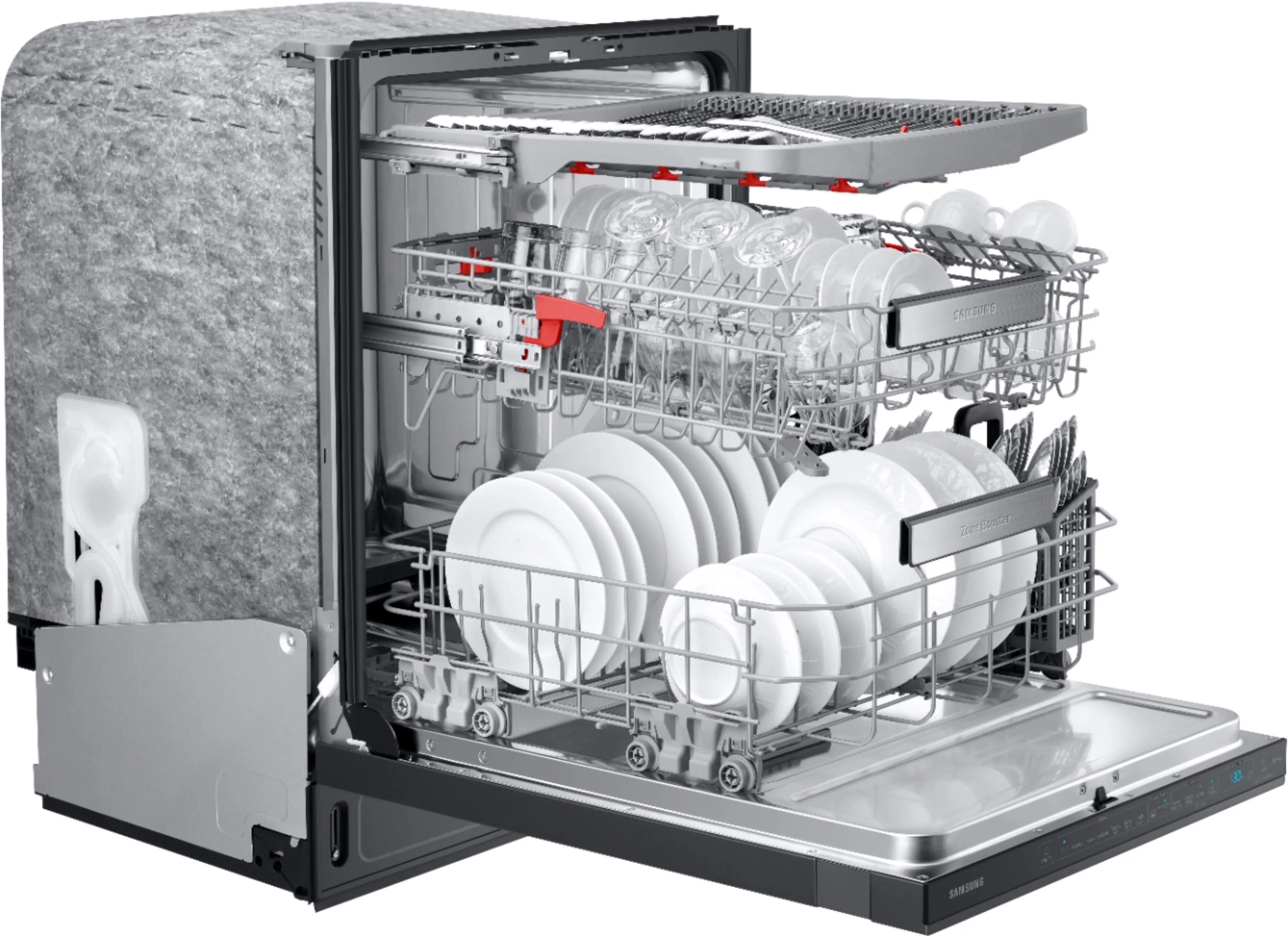 Alt View 16. Samsung - AutoRelease Dry Smart Built-In Stainless Steel Tub Dishwasher with 3rd Rack, Linear Wash, 39dBA - Black stainless steel.