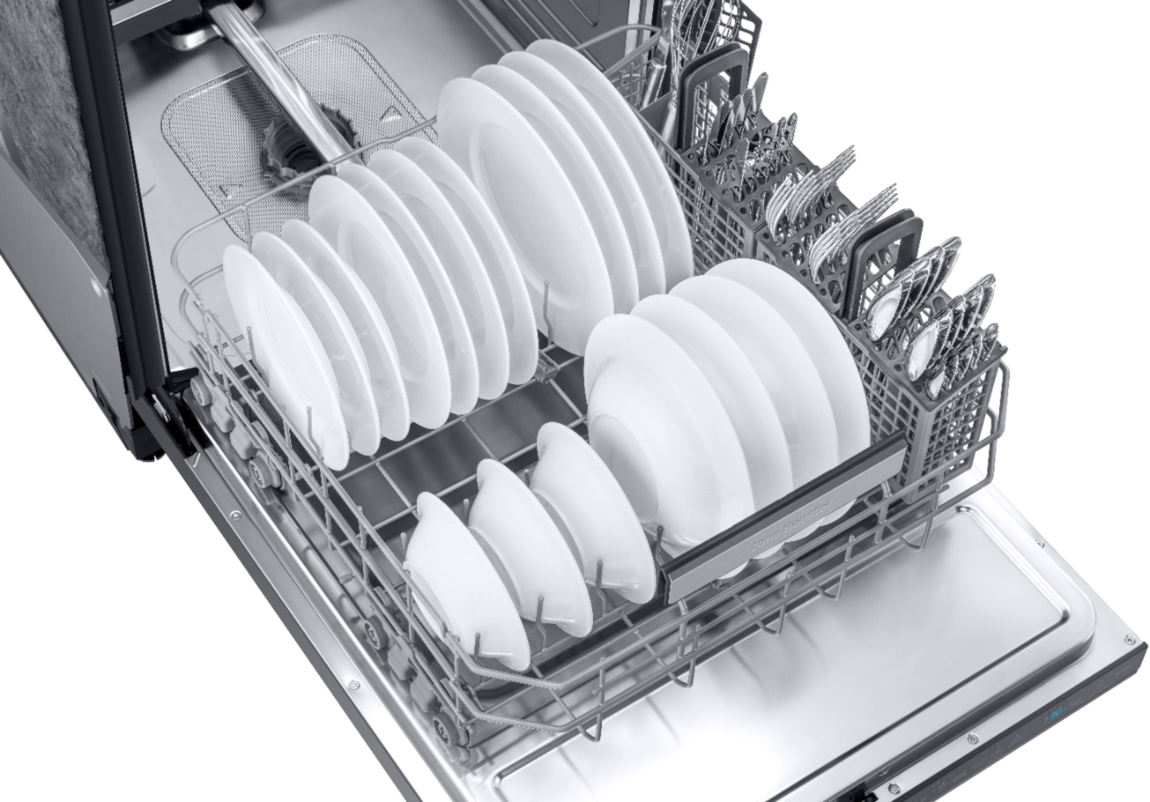 Alt View 19. Samsung - AutoRelease Dry Smart Built-In Stainless Steel Tub Dishwasher with 3rd Rack, Linear Wash, 39dBA - Black stainless steel.