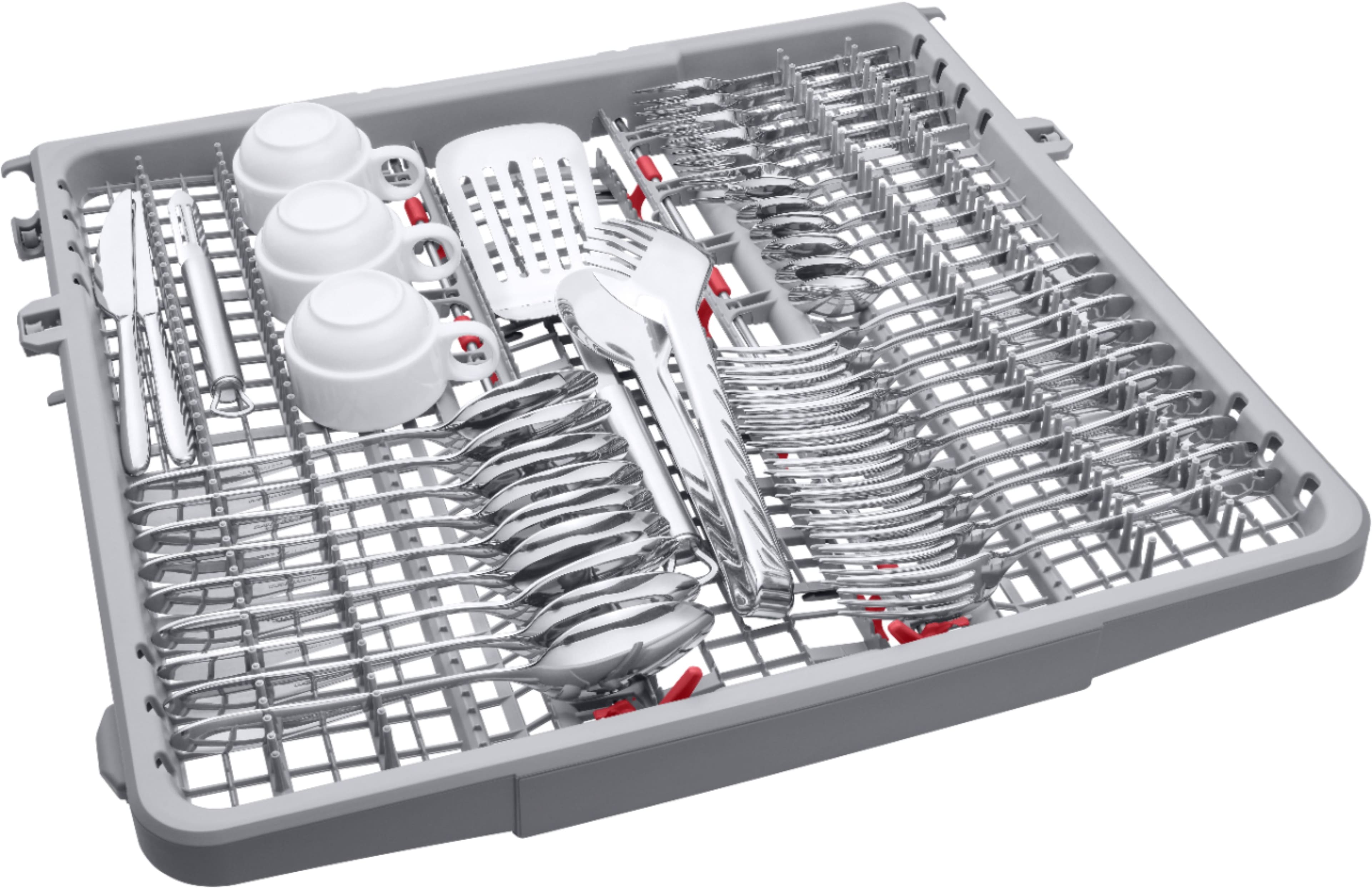 Alt View 22. Samsung - AutoRelease Dry Smart Built-In Stainless Steel Tub Dishwasher with 3rd Rack, Linear Wash, 39dBA - Black stainless steel.