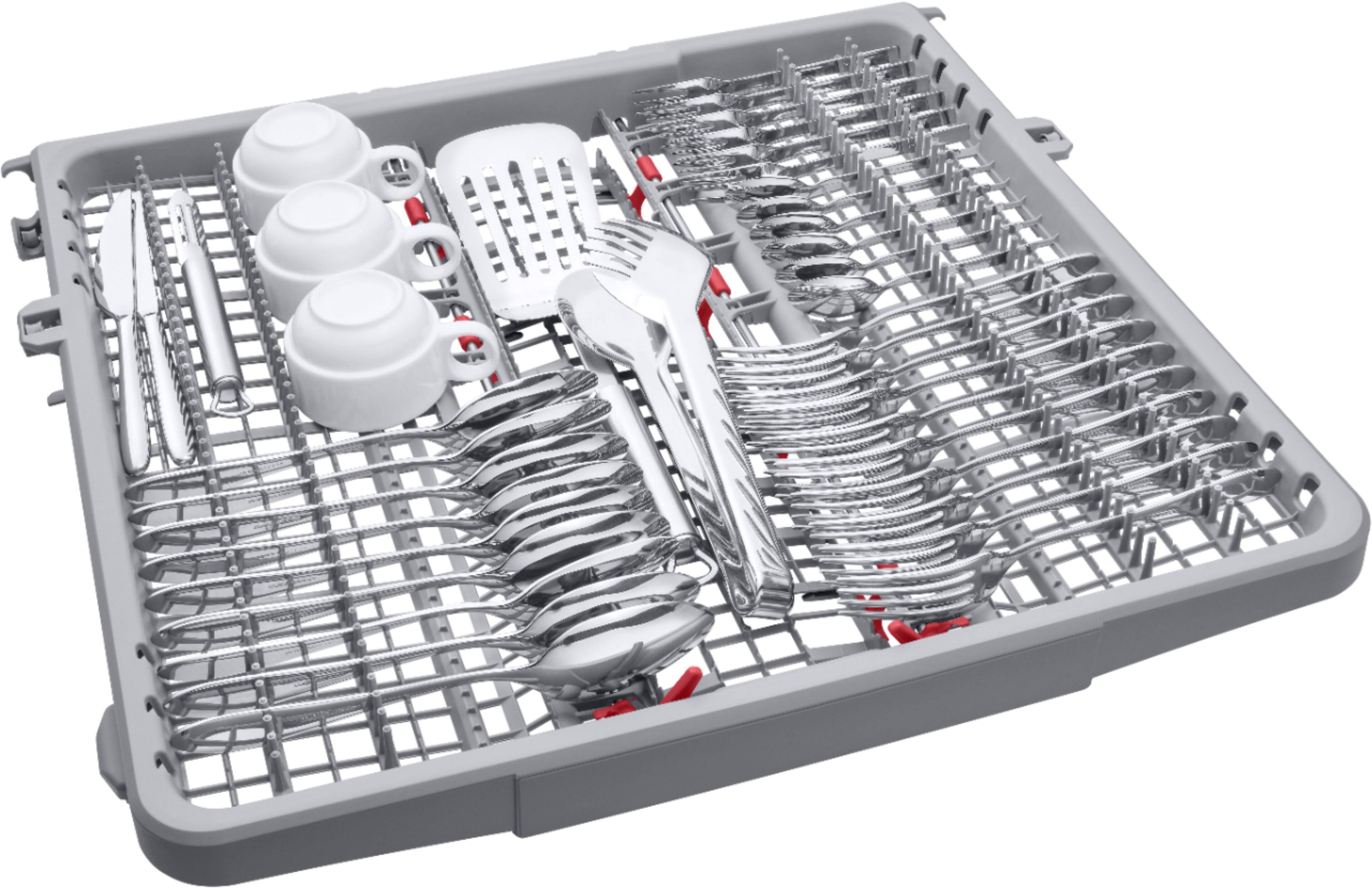 Alt View 22. Samsung - AutoRelease Dry Smart Built-In Stainless Steel Tub Dishwasher with 3rd Rack, Linear Wash, 39dBA - Black stainless steel.