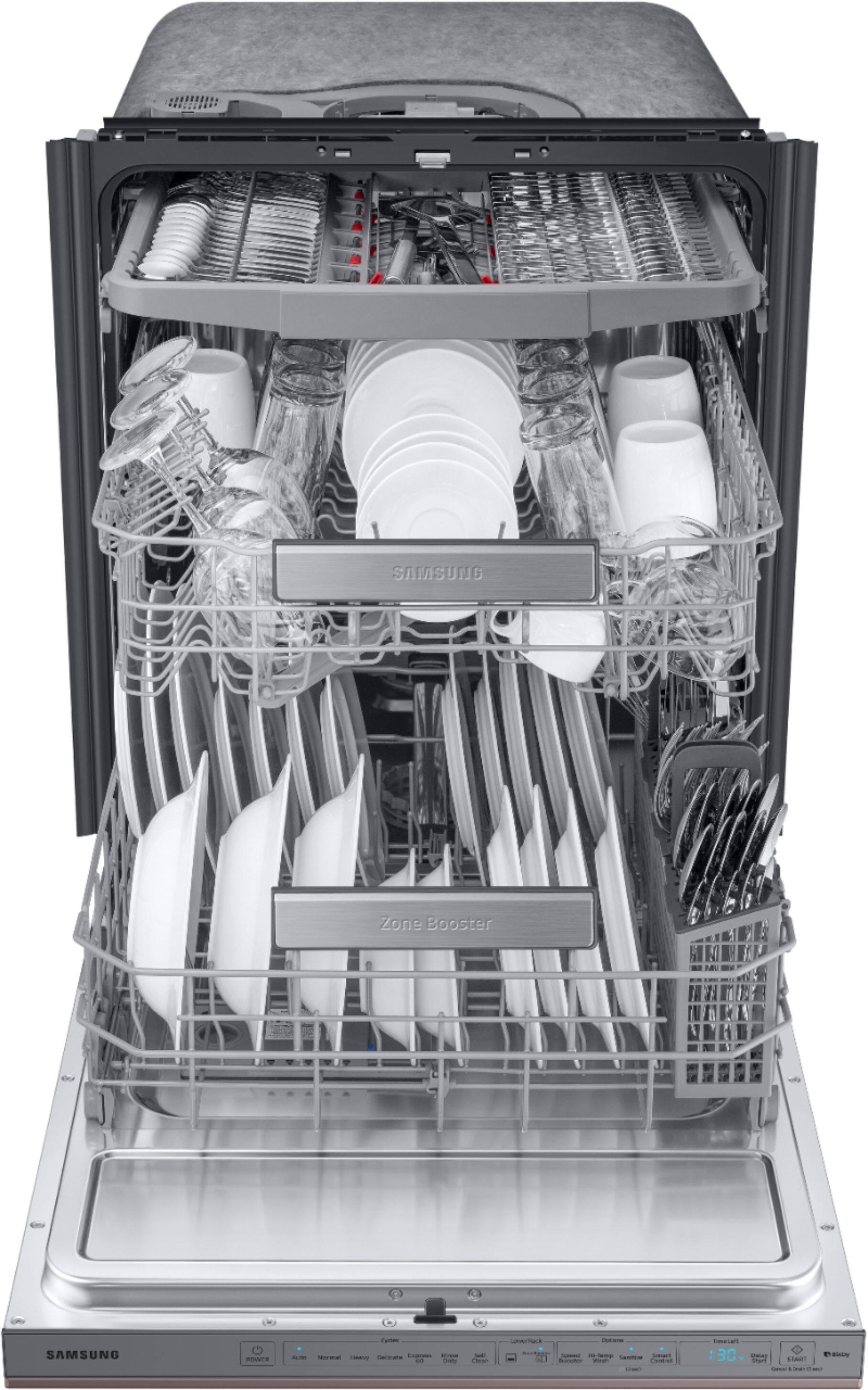 Alt View 12. Samsung - Linear Wash 24" Top Control Built-In Dishwasher with AutoRelease Dry, 39 dBA - Fingerprint Resistant Tuscan Stainless Steel.