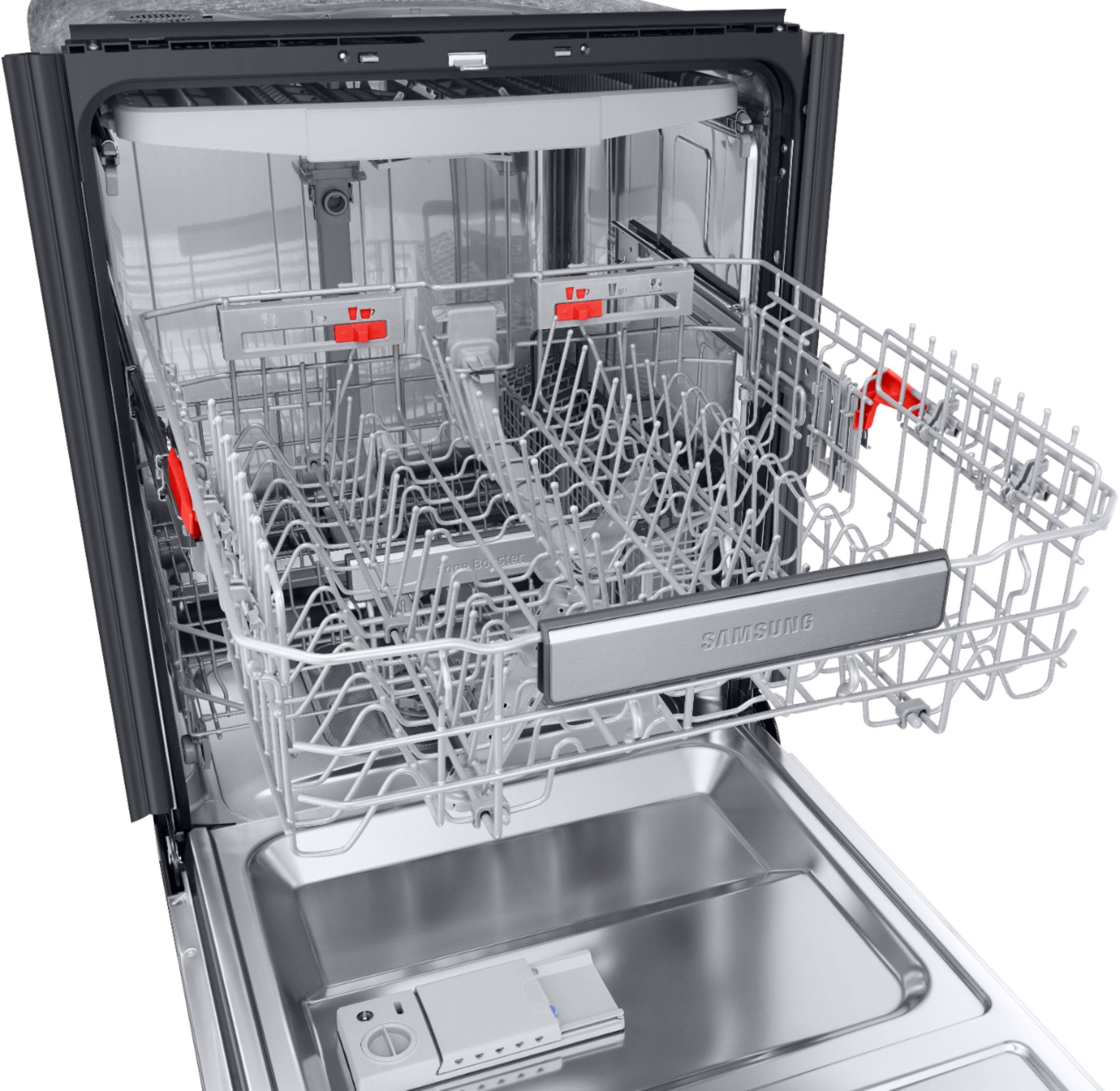 Alt View 24. Samsung - Linear Wash 24" Top Control Built-In Dishwasher with AutoRelease Dry, 39 dBA - Fingerprint Resistant Tuscan Stainless Steel.