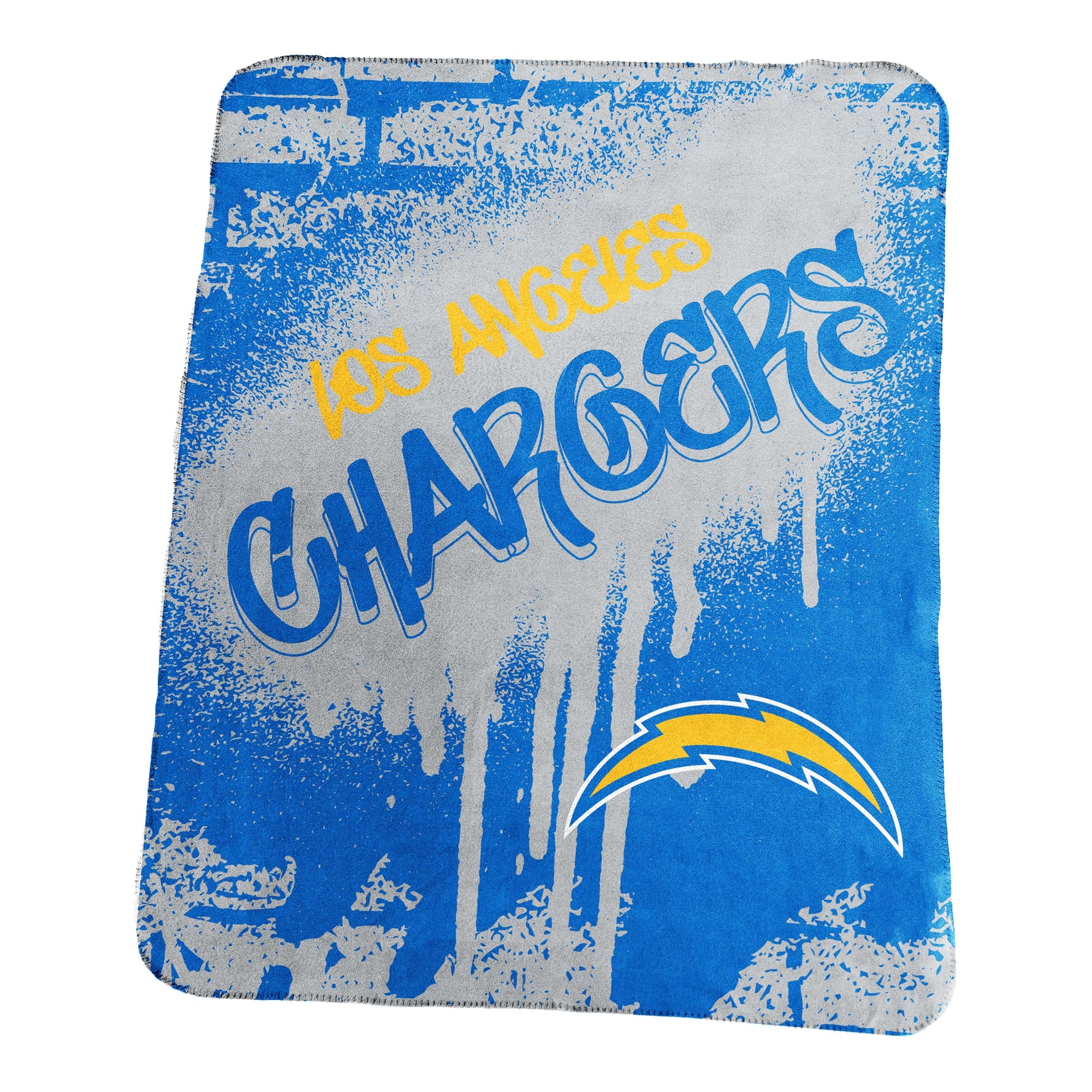 Logo Brands - Los Angeles Chargers 50" x 60" Classic Graffiti Fleece Throw Blanket - Blue