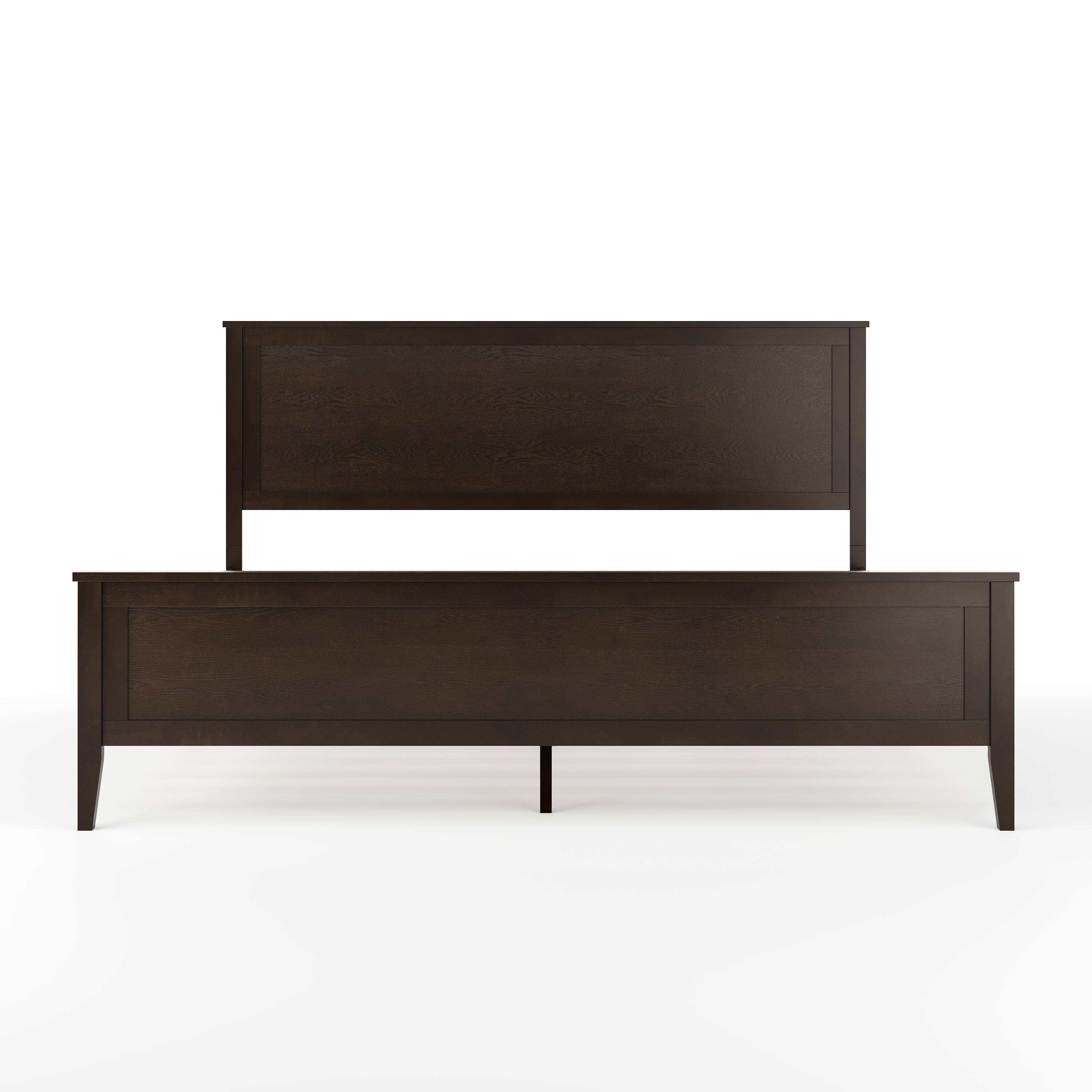 Alt View 18. Martha Stewart - Corbin Wooden King Size Platform Bed with Headboard and Footboard - Dark Brown.