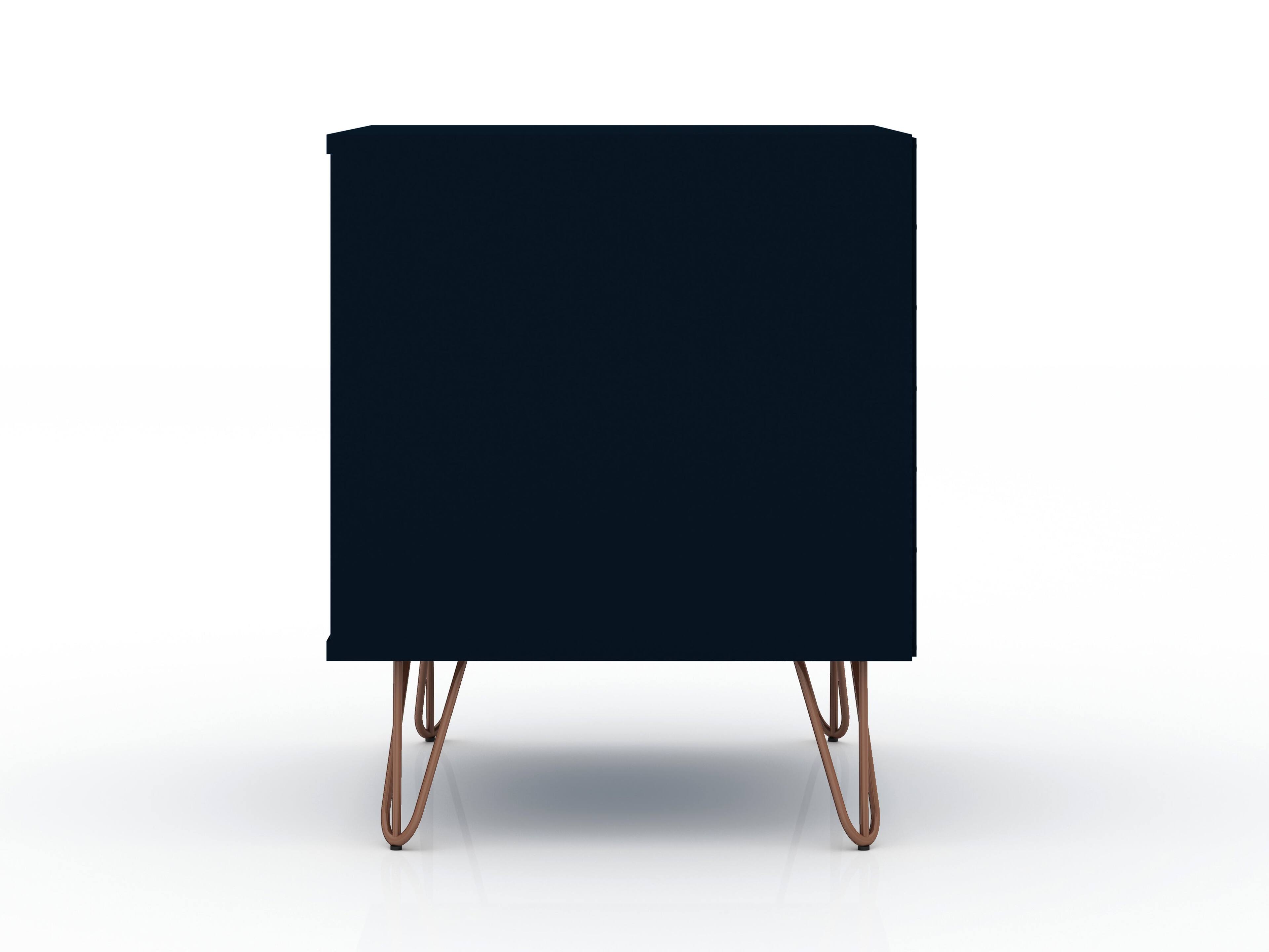 Alt View 2. Manhattan Comfort - Rockefeller Mid-Century Modern 20" Nightstand - Midnight Blue.