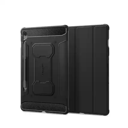 Front. Spigen - Core Armor Pro Case for Galaxy Tab S10 FE - Black.