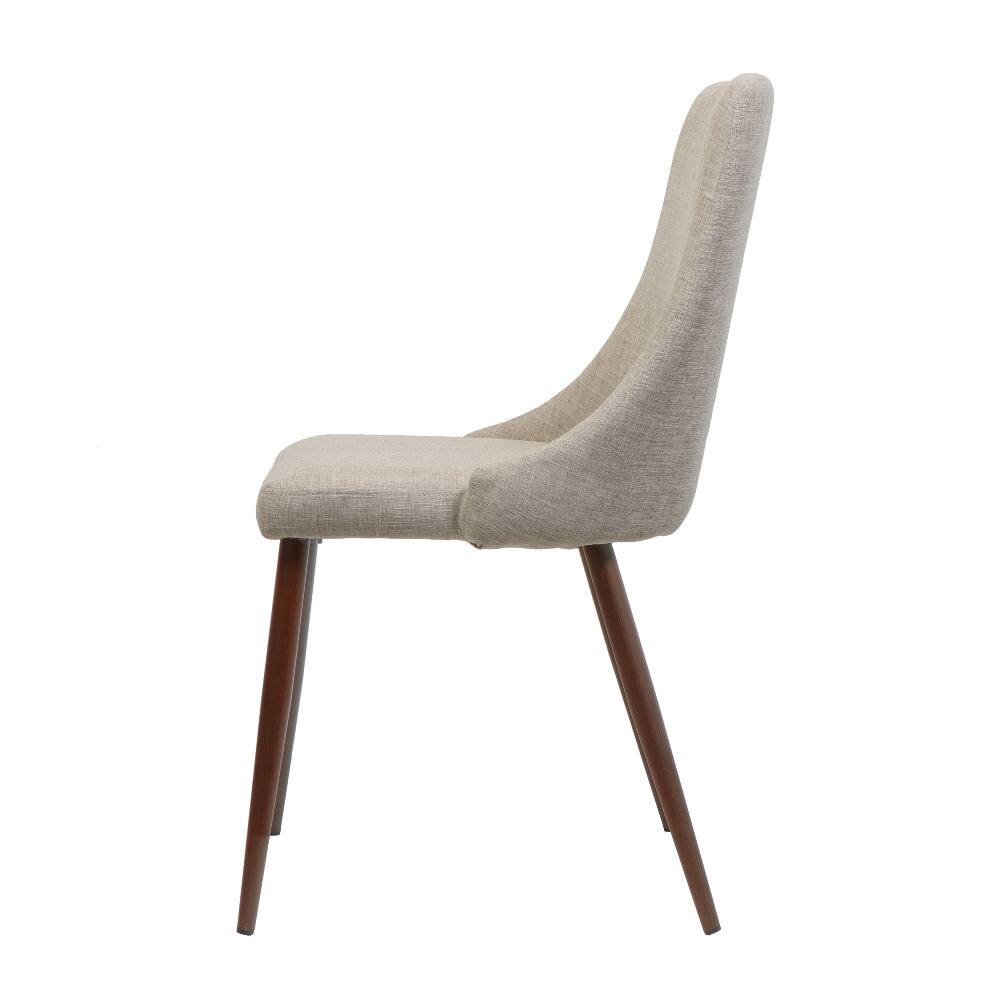 Alt View 3. Loheer - Loheer Mid Century Modern Fabric Armless Dining Chairs Set of 2 Wheat Dark Walnut - Wheat.