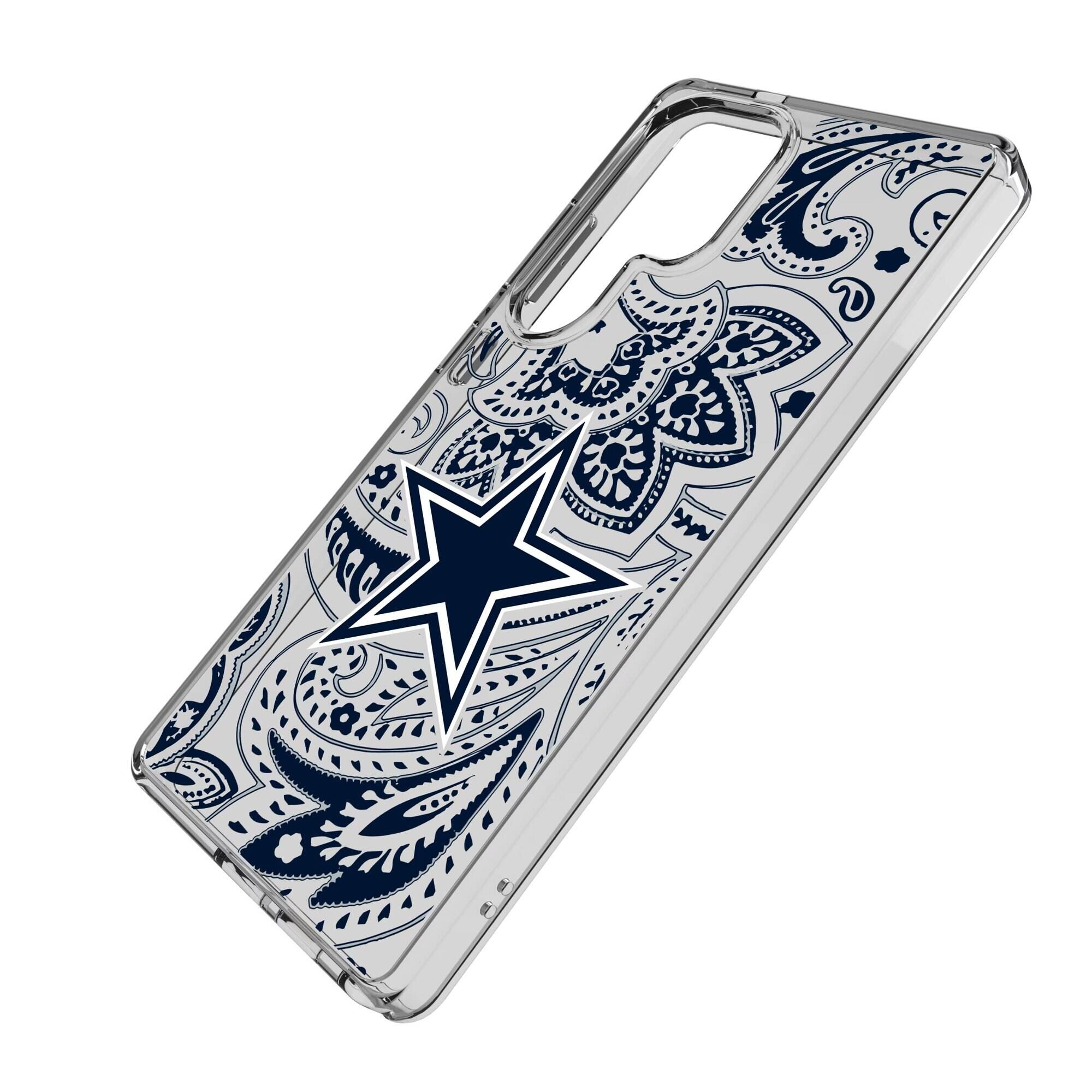 Alt View 1. Keyscaper - Dallas Cowboys Galaxy Clear Paisley Design Case - S23 Plus - Multicolor.