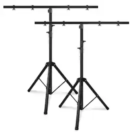 5 CORE - DJ Light Stand Height Adjustable 39-100" Heavy Duty Tripod Stage Lights Stands w Light T Bar - Black