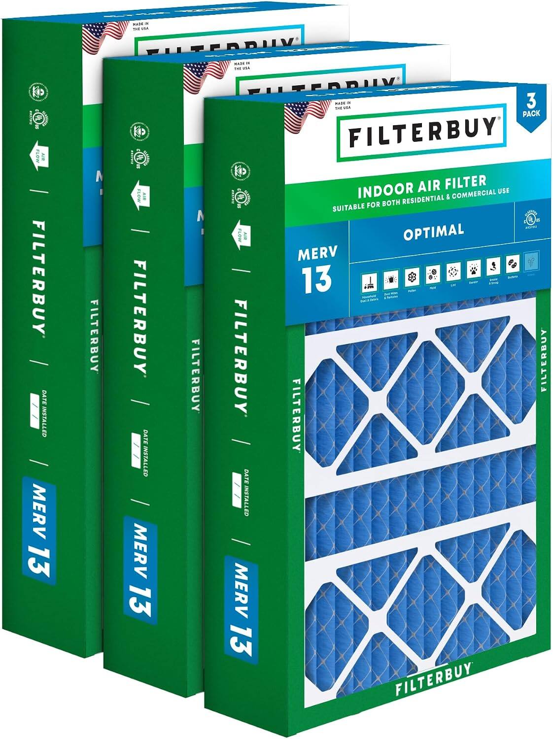 MATE - THE AR . - THE 2 adiee U FLOW AID FILTERBUY' DATE INSTALLED MERV 13 FILTERBUY aaida FLOW AIR FILTERBUY' DATE INSTALLED MERV 13 FILTERBUY m ON AID FILTERBUY DATE INSTALLED MERV 13 TH PARE ein - 3 PACK FILTERBUY AIR FILTER INDOOR & COMMERCIAL USE FOR BOTH RESIDENTIAL SUITABLE 1/m OPTIMAL MERV 13 - - LO Eigrm FILTERBUY FILTERBUY FILTERBUY
