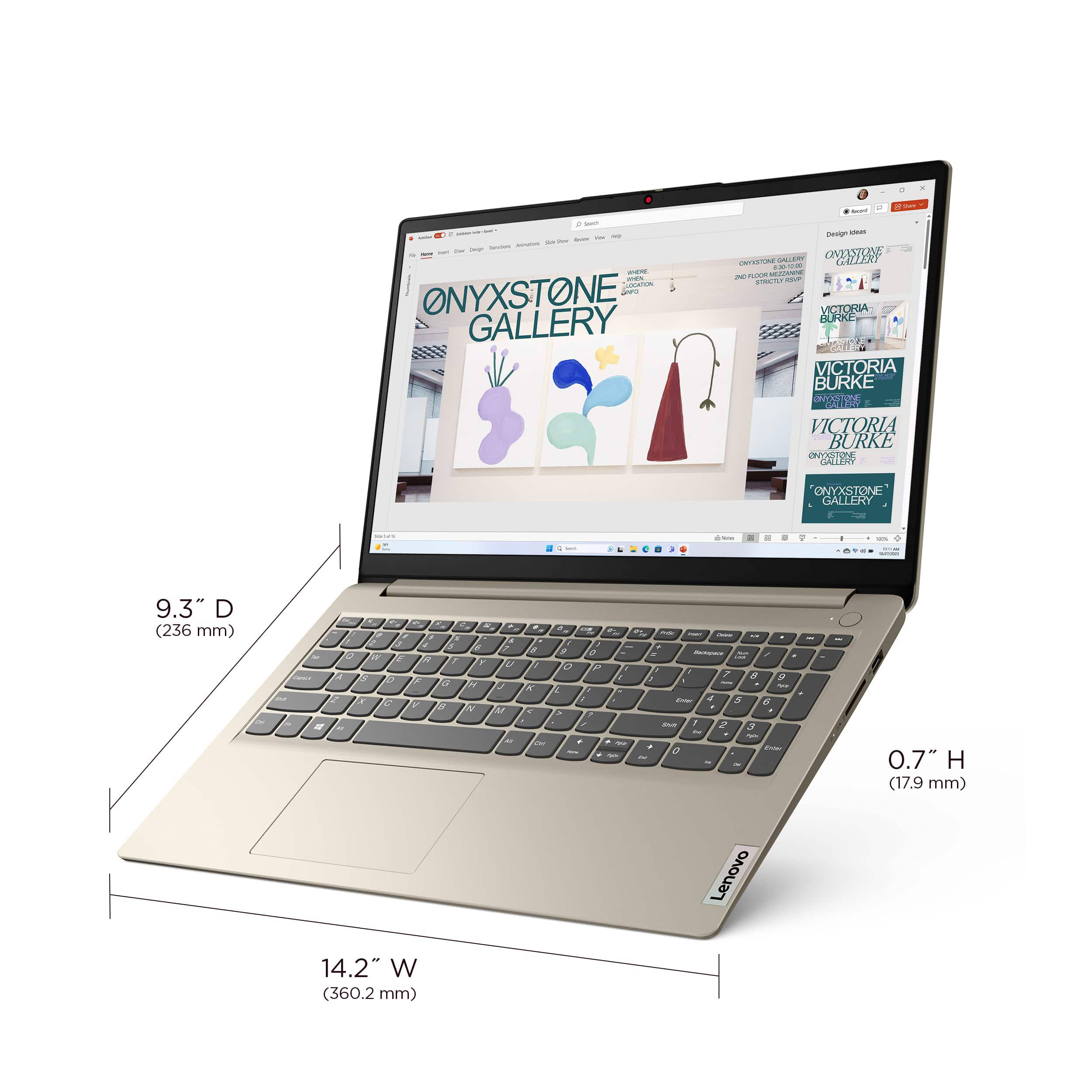 Alt View 7. Lenovo - Lenovo Ideapad 1 15.6" HD Laptop - Intel Celeron N4500 - 8GB Memory - 128GB eMMC - Sand - Sand.