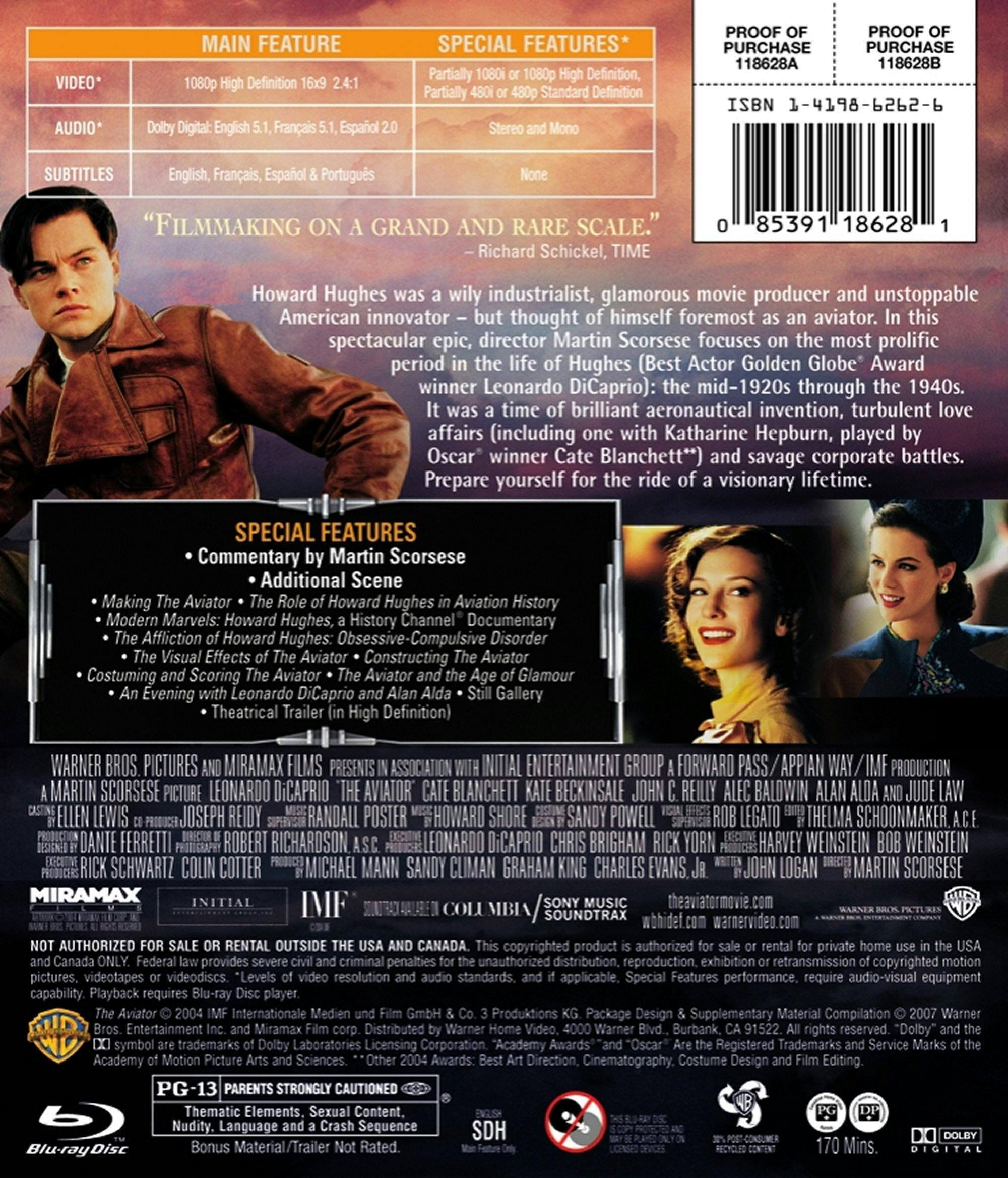Back. The Aviator [Blu-ray].
