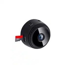 Stock Preferred - Full HD 1080P Mini Security Camera, 150° Wide-Angle, Night Vision, Motion Detection - Black