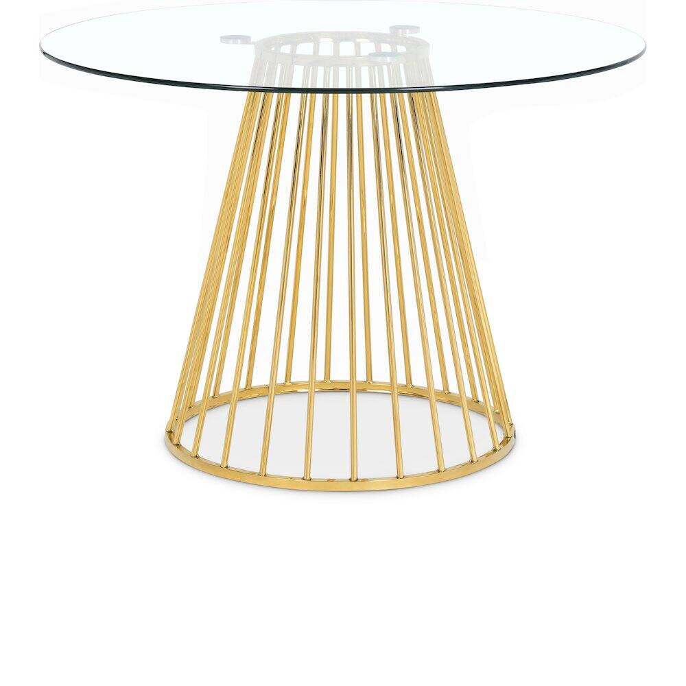 Front. Meridian Furniture - Gio Gold Dining Table - Gold.