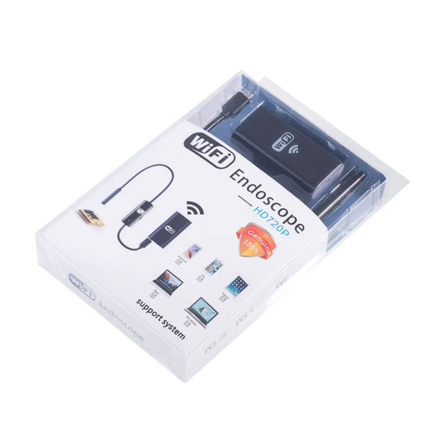 WiFi Endoscope HD720P  
100% Genuine  

Support System:  
- WiFi  
- HD720P  
- 113.5M  
- Endoscope support system WS
