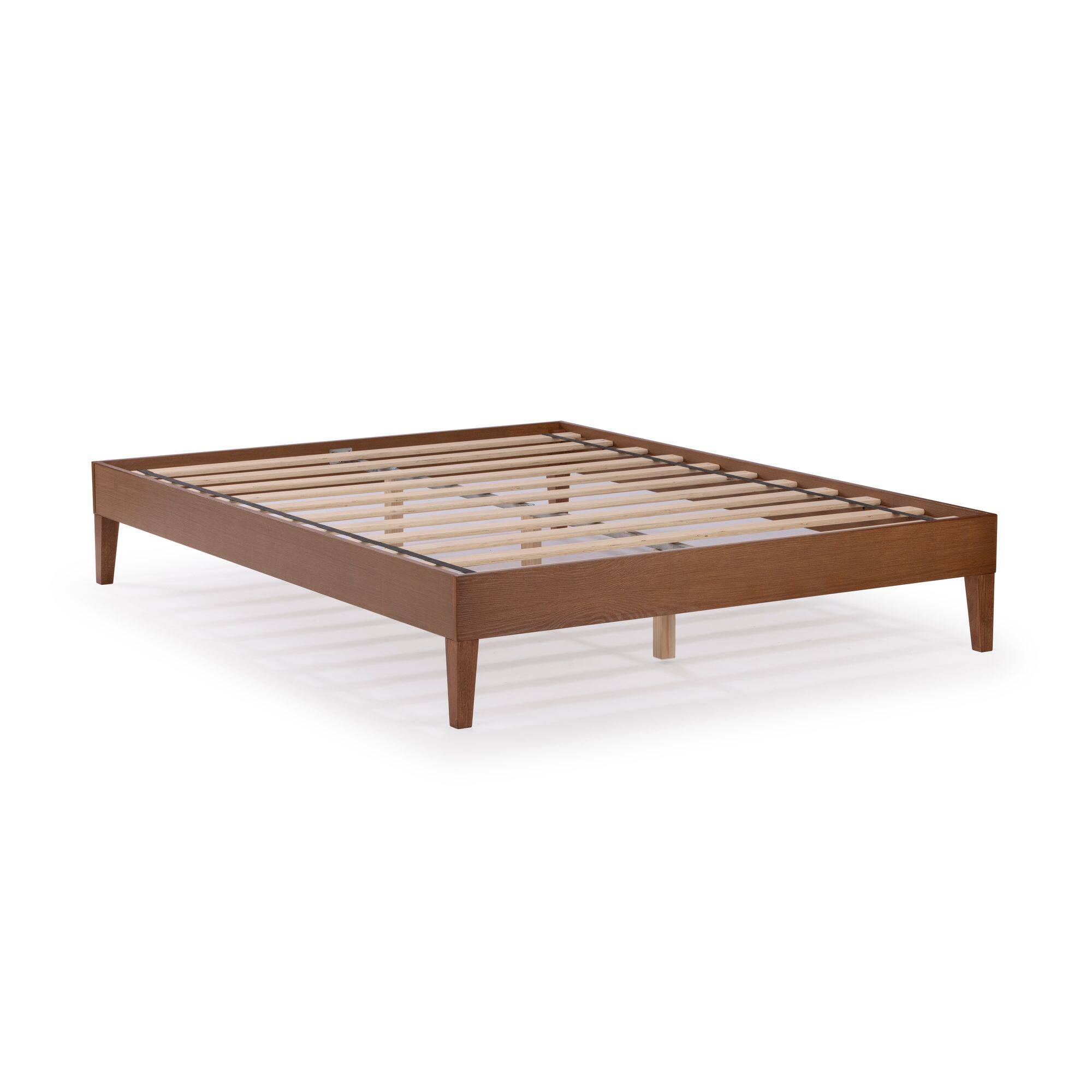 Alt View 2. Grain & Grove - Bear Platform Bed (Queen), Oak Embossed Pecan - Pecan.