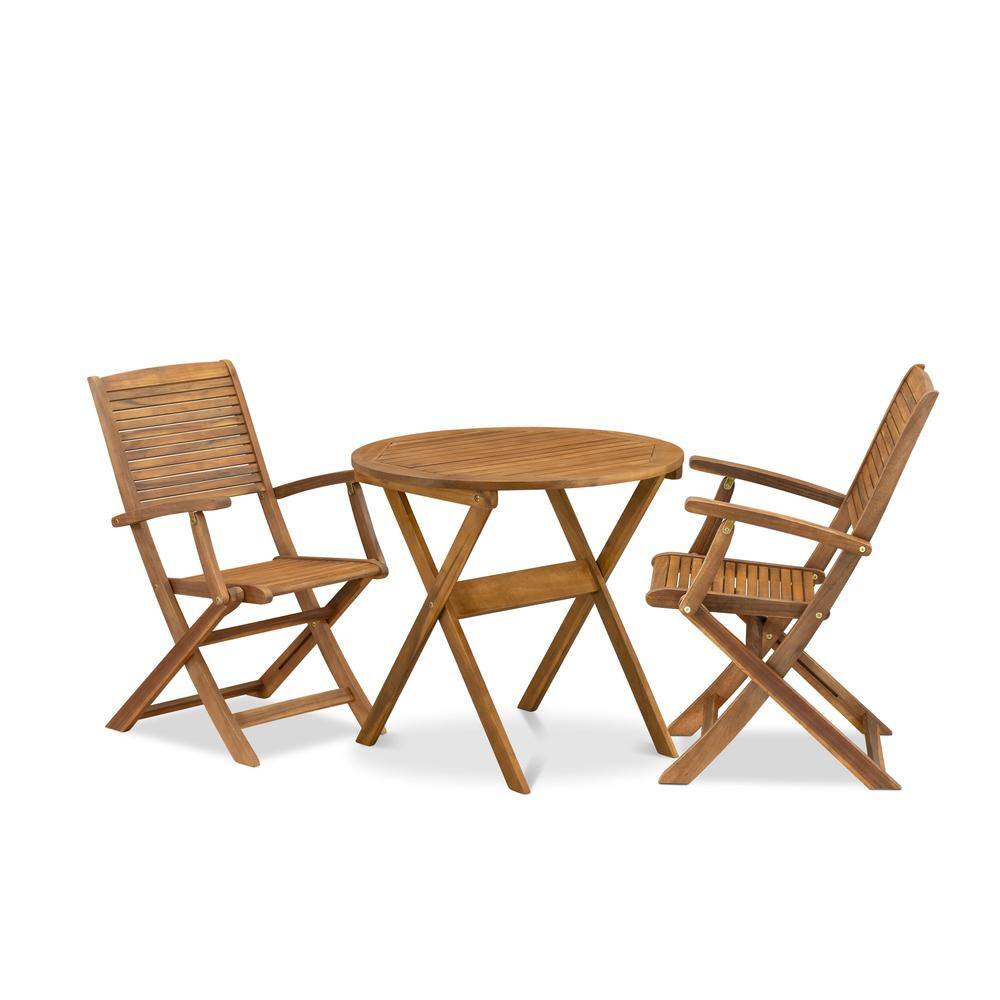 Front. East West Furniture - 3 Piece Patio Bistro Sets - Brown.