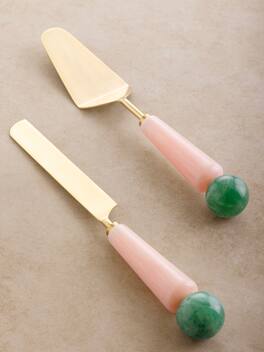 GAURI KOHLI - Copenhagen Cake Servers - Shades of pink, green and gold