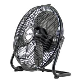 Air King - 12 Inch 1/25 HP 3-Speed Indoor Industrial Open Motor Pivoting Floor Fan - Black