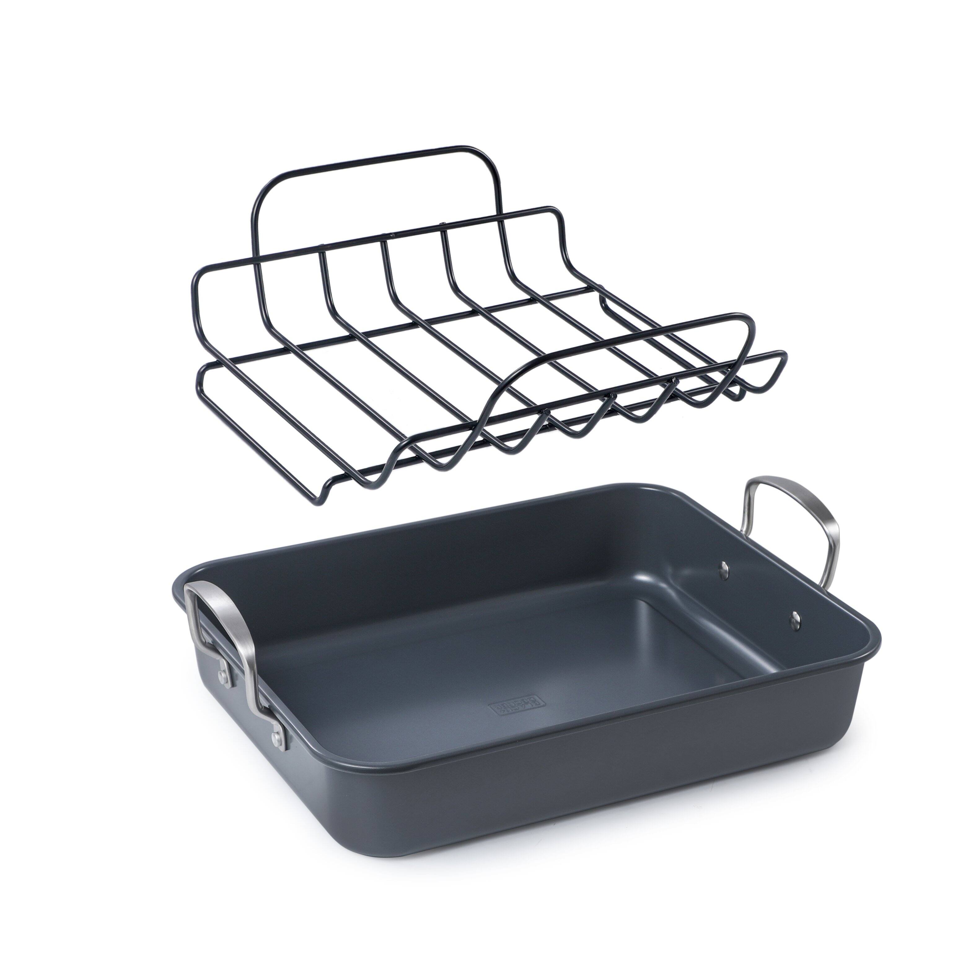 Black+Decker Large Turkey Roasting Pan with Rack, 0.8mm Baking Pan