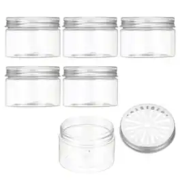 Unique Bargains - Premium Empty Scent Beads Container, Refillable Spice Tin Hollow Lid, 6pcs 4.1oz - For Aromatherapy, Scent, Storage - Clear