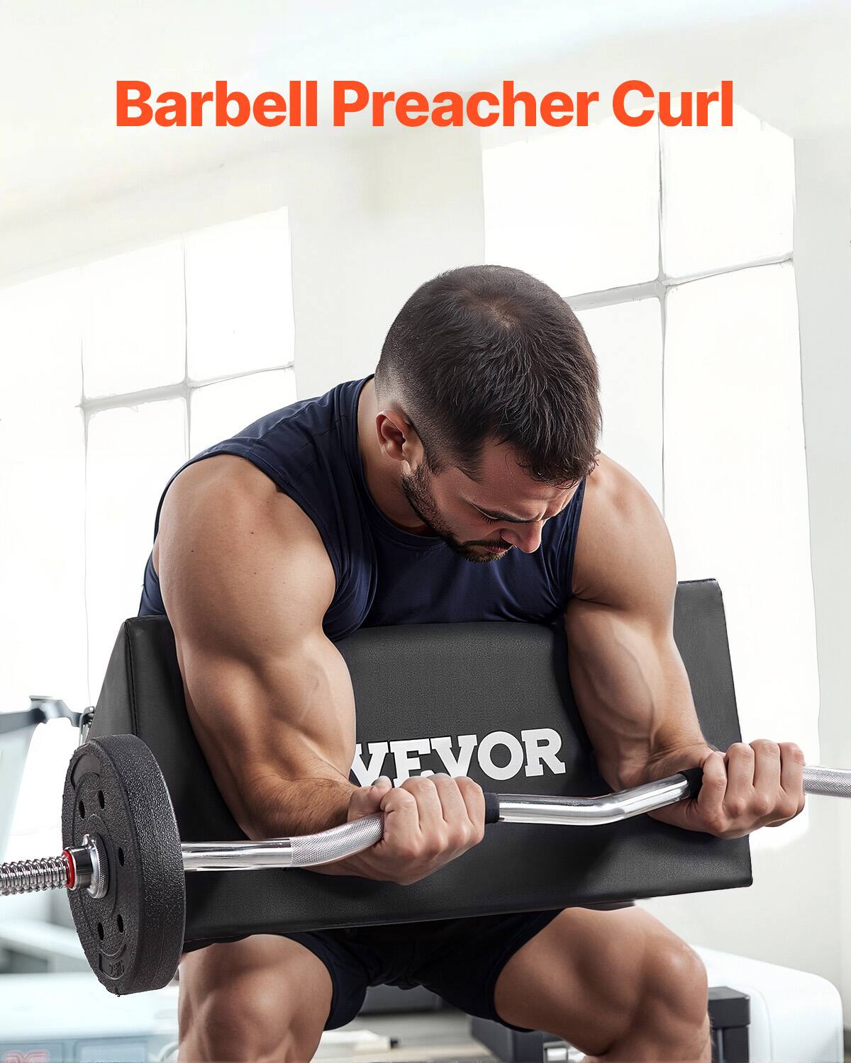VEVOR Preacher Curl Pad, Portable Preacher Pad, Space Saving Bicep