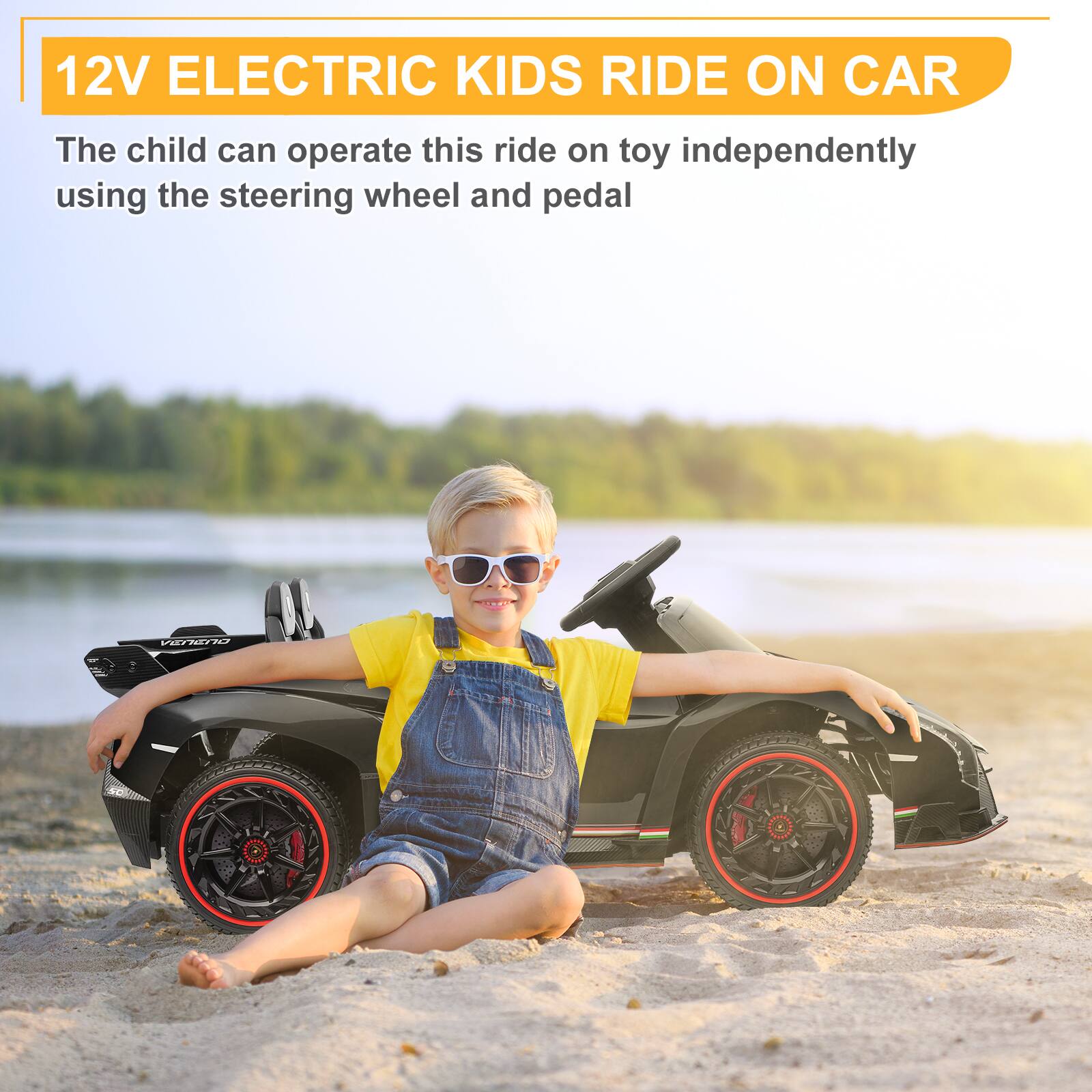 12V ELECTRIC KIDS RIDE ON CAR

The child can operate this ride on toy independently using the steering wheel and pedal