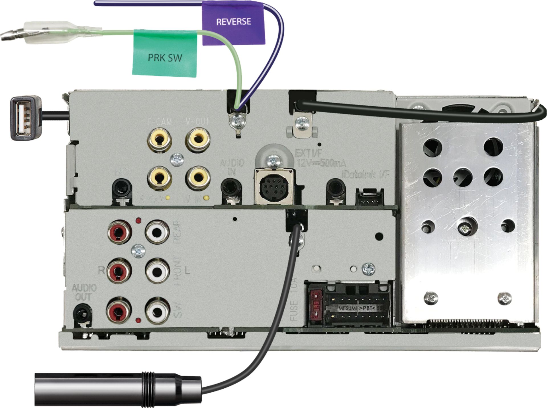 Back View: Scosche - GM Class 2 Preamp Auxiliary Input