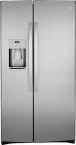 GE - 25.1 Cu. Ft. Side-by-Side Refrigerator - Fingerprint-Resistant Stainless Steel - Front_Standard