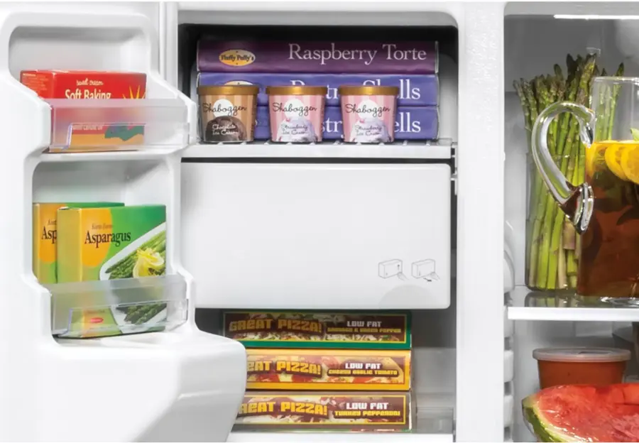 Alt View 11. GE - 25.1 Cu. Ft. Side-By-Side Refrigerator with External Ice & Water Dispenser - Stainless Steel.