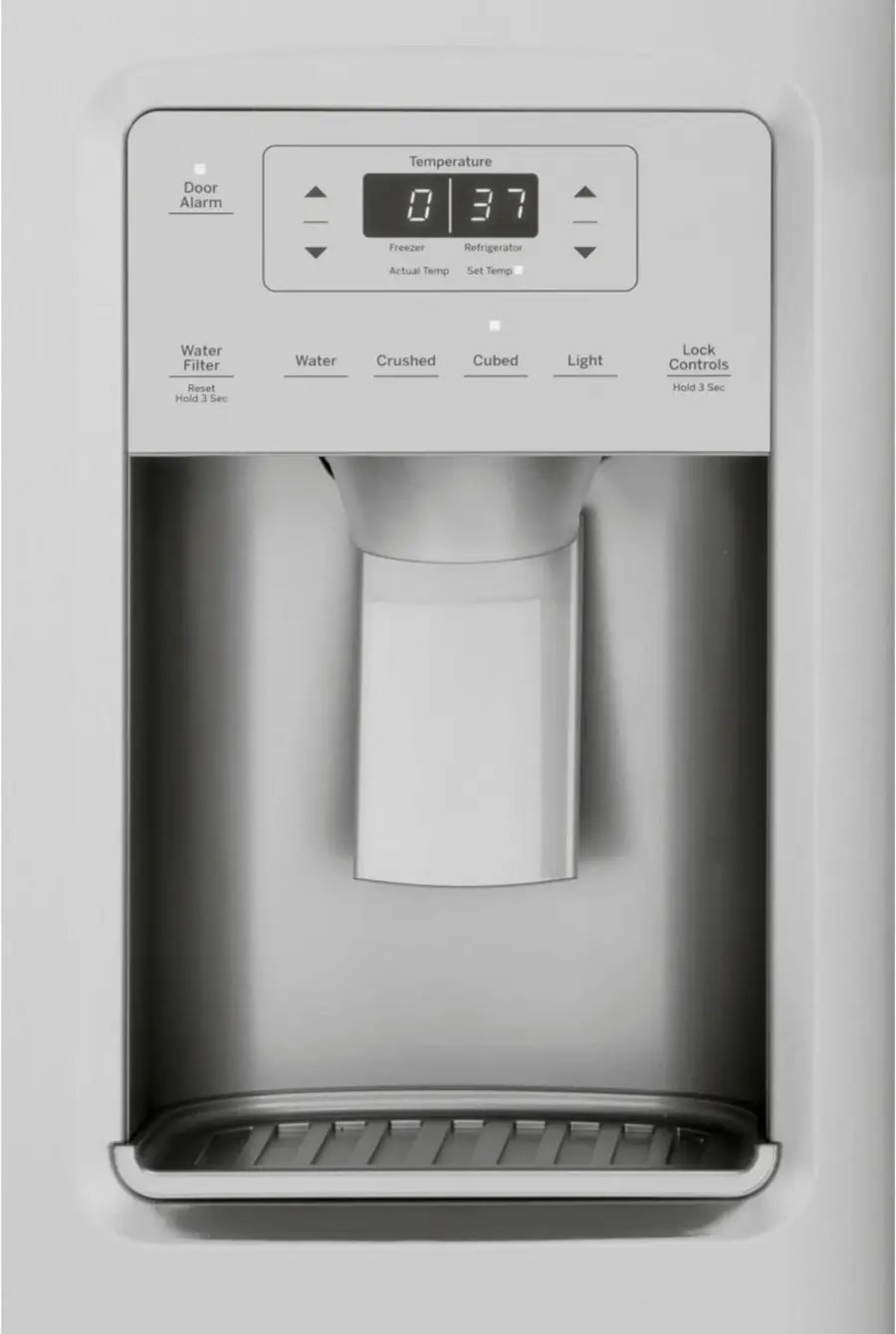 Alt View 4. GE - 25.1 Cu. Ft. Side-By-Side Refrigerator with External Ice & Water Dispenser - Stainless Steel.