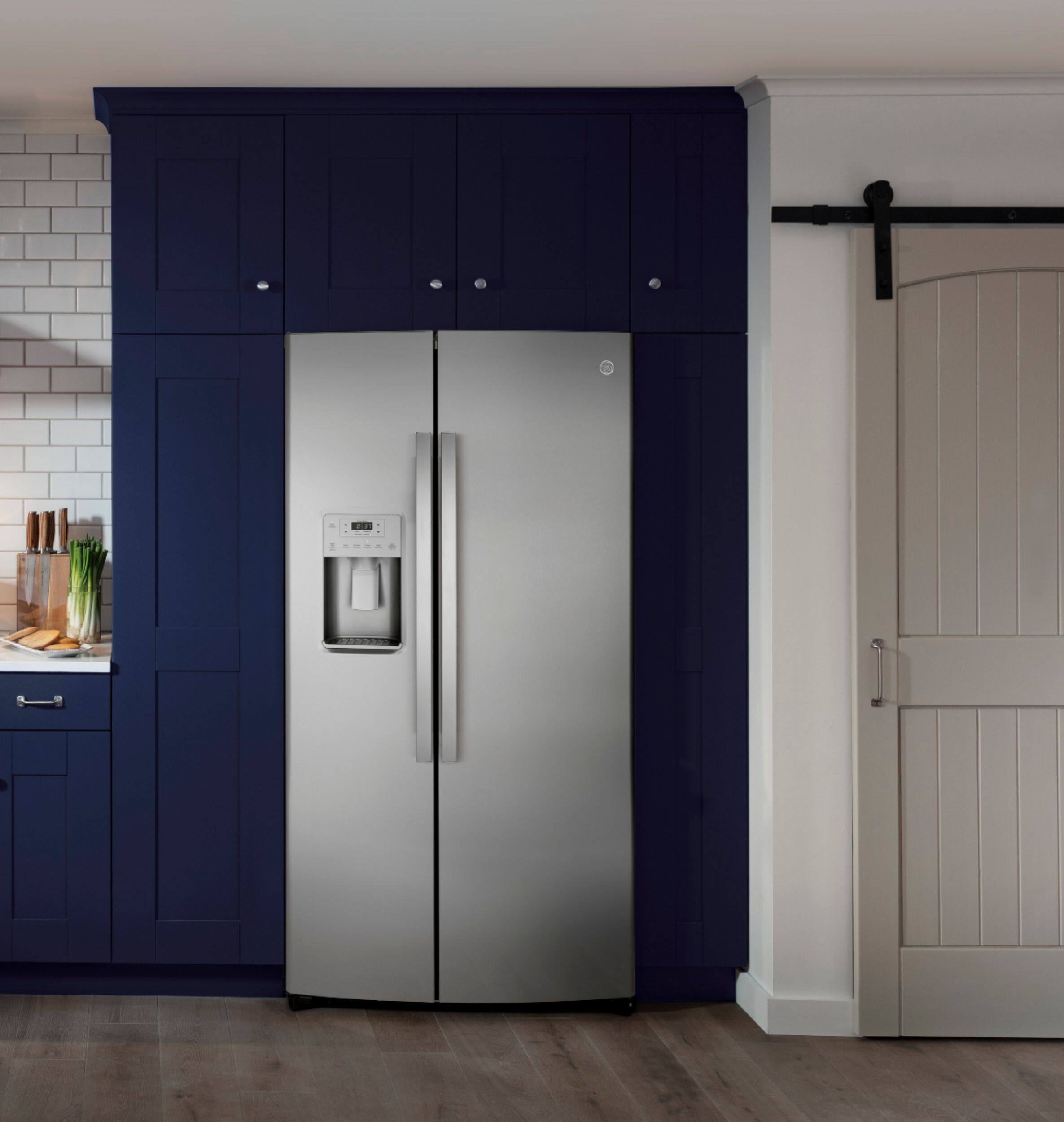 Alt View 17. GE - 21.8 Cu. Ft. Side-by-Side Counter-Depth Refrigerator - Stainless Steel.