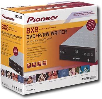 Angle Standard. Pioneer - 8x Internal DVD±RW/CD-RW Drive - Black.
