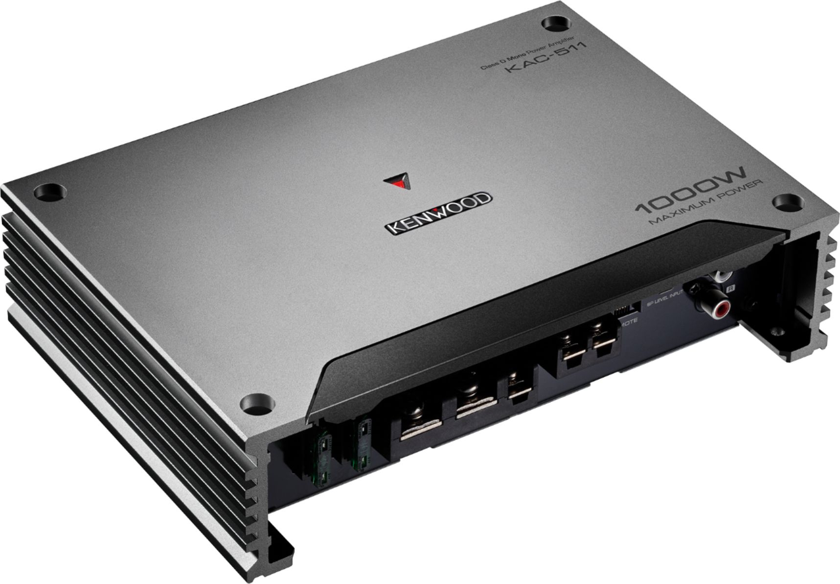 Angle View: Kenwood - Class D Digital Mono Amplifier with Variable Low-Pass Crossover - Black