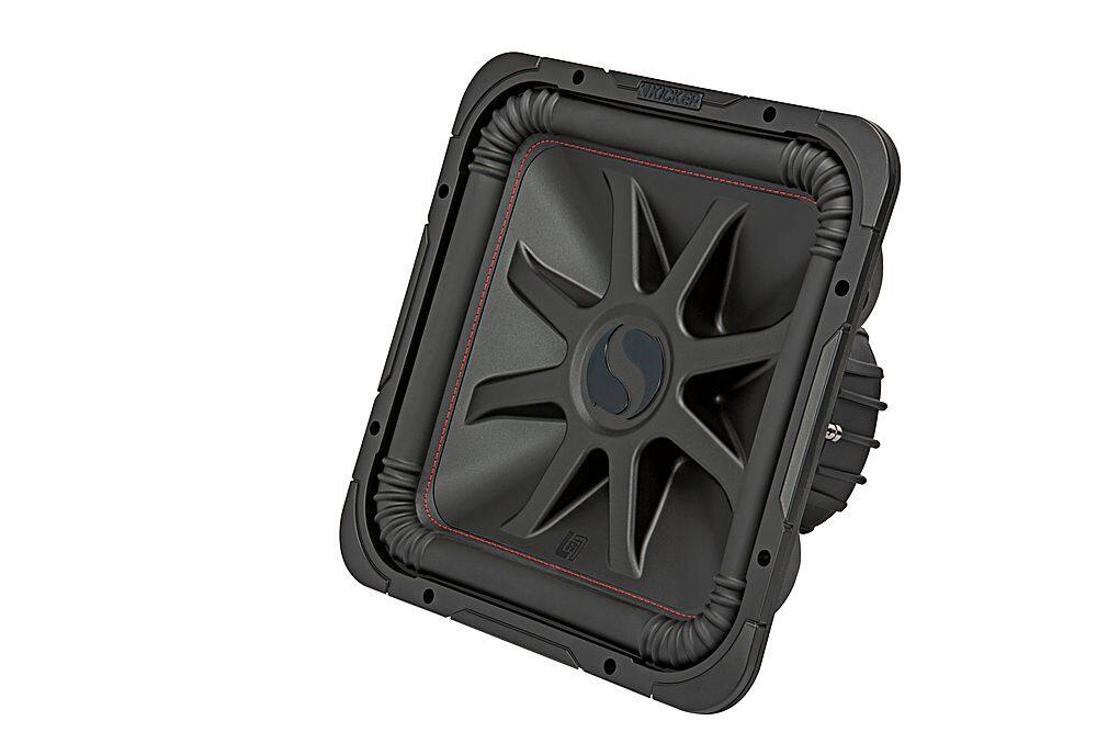 Left. KICKER - L7R 15" Dual-Voice-Coil 4-Ohm Subwoofer - Black.