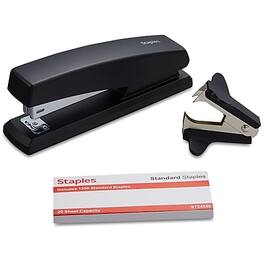 Staples - Combo Pack Desktop Stapler, 20-Sheet Capacity, Included - Black