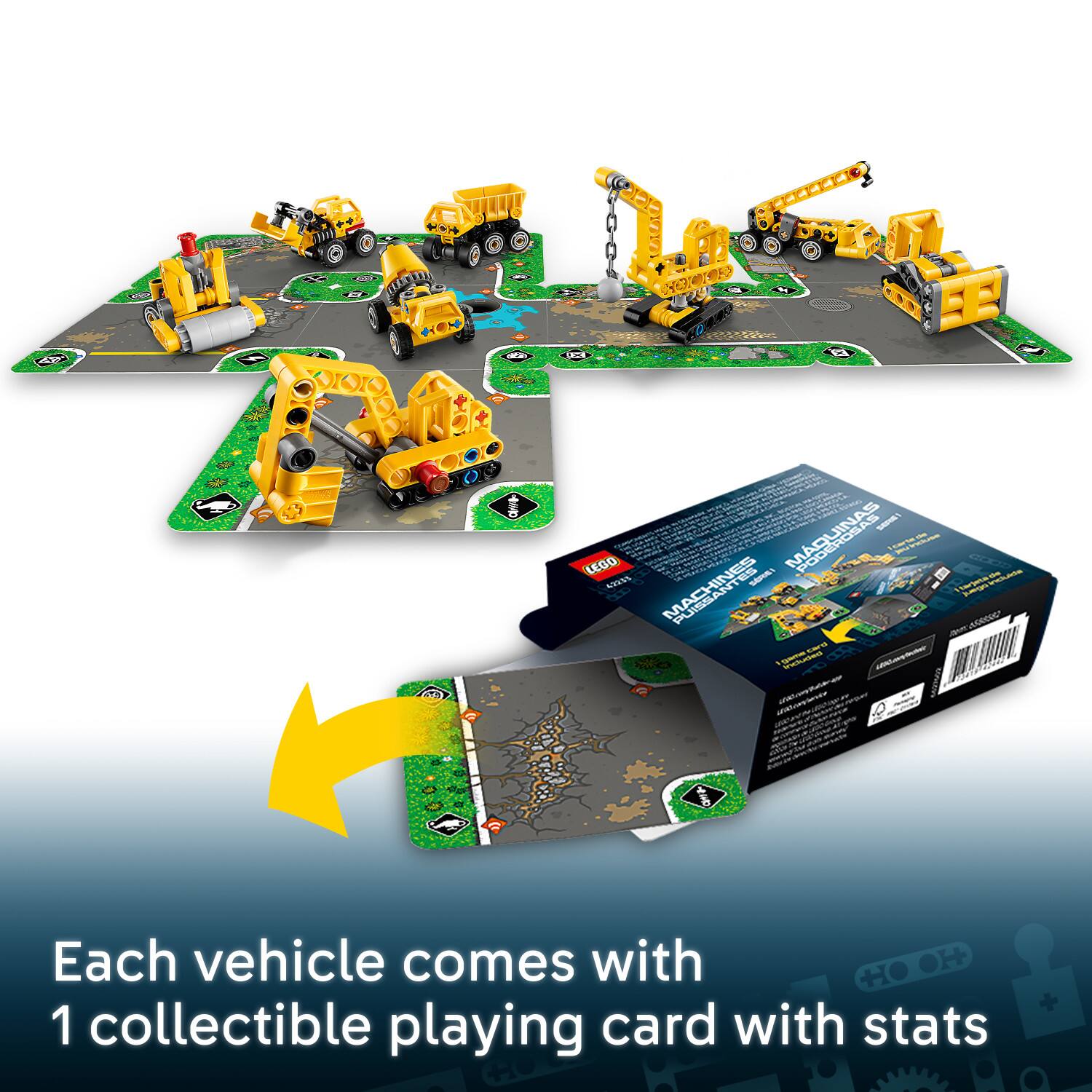 Each vehicle comes with 1 collectible playing card with stats