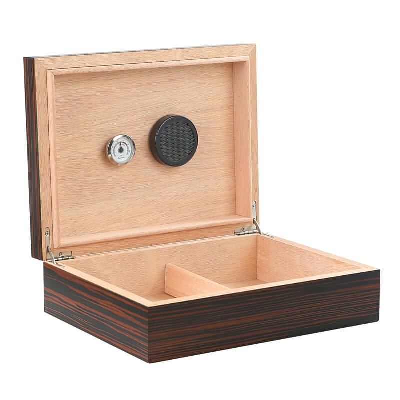 Alt View 2. Prestige - Vizcaya Ebony Humidor - Ebony Wood Finish.