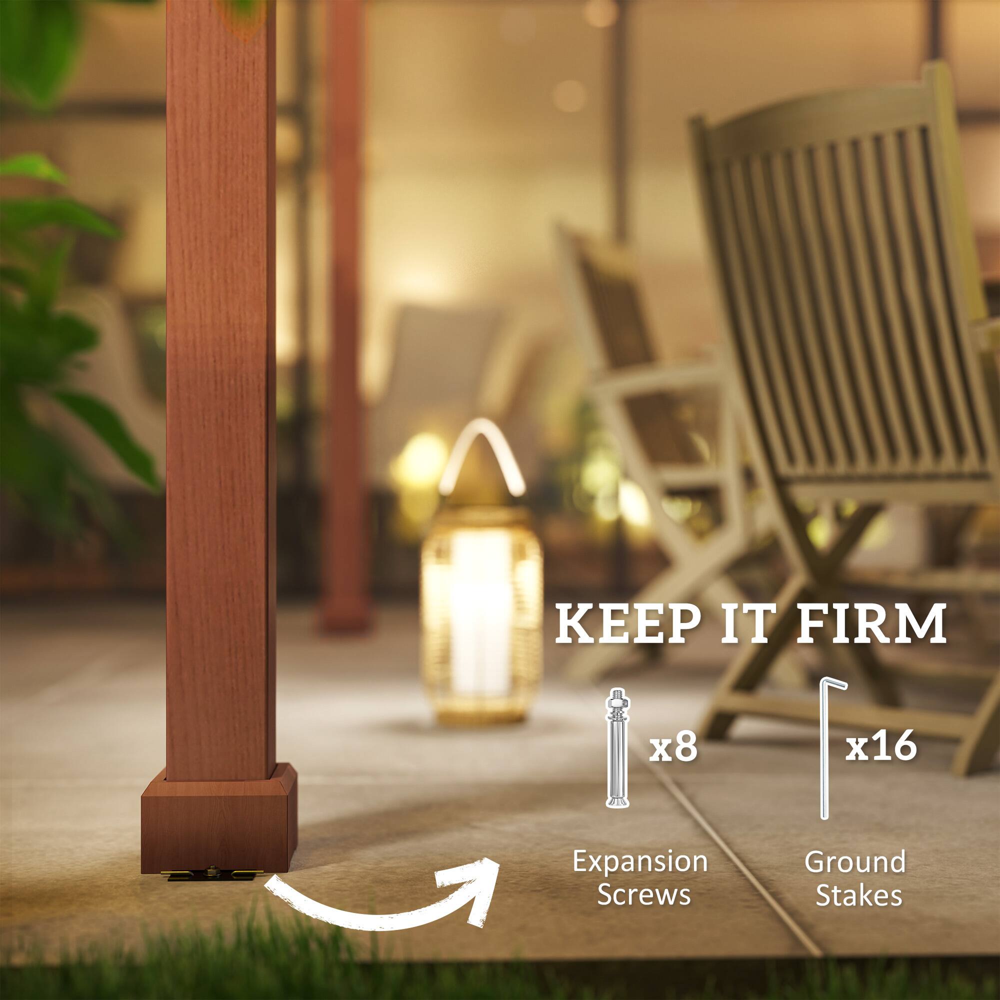 KEEP IT FIRM
x8 Expansion Screws
x16 Ground Stakes