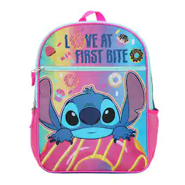 Bioworld - Disney Stitch Love At First Bite 16 Inch Backpack - Purple