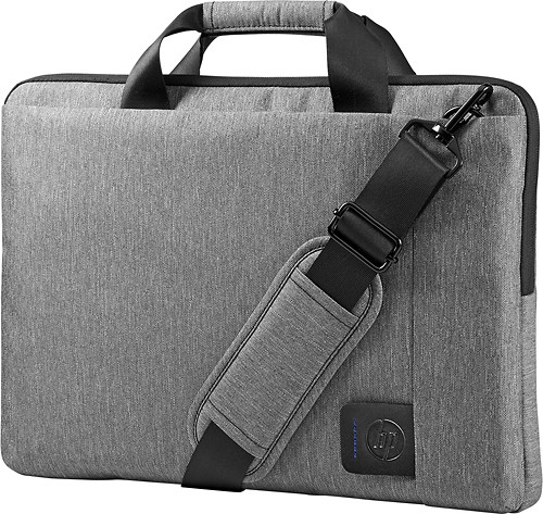  HP - Top-Load Laptop Case - Smoked Gray/Black