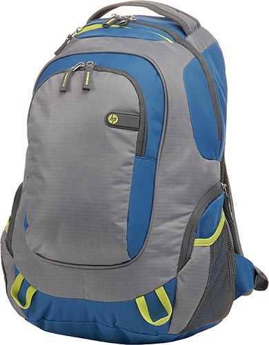  HP - Laptop Backpack - Gray/Yellow/Turquoise
