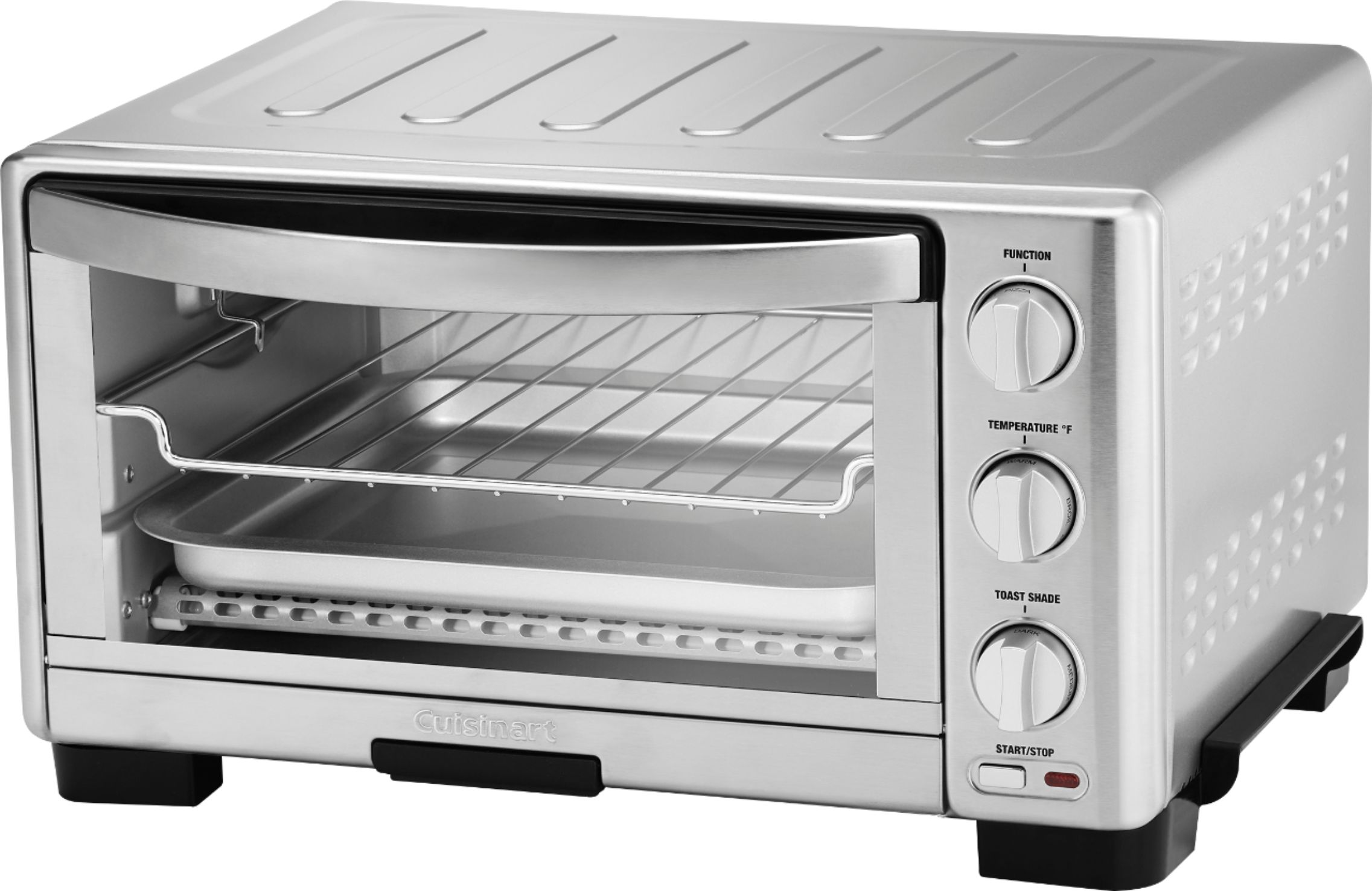 Left View: Cuisinart - 6-Slice Toaster Oven with Broiler - Stainless Steel