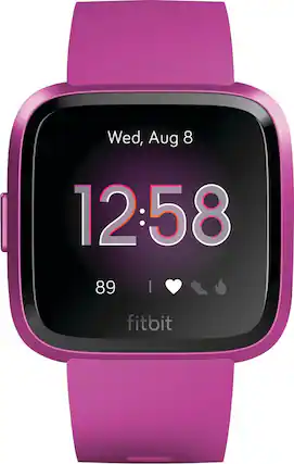 Front. Fitbit - Versa Lite Edition Smartwatch - Mulberry.