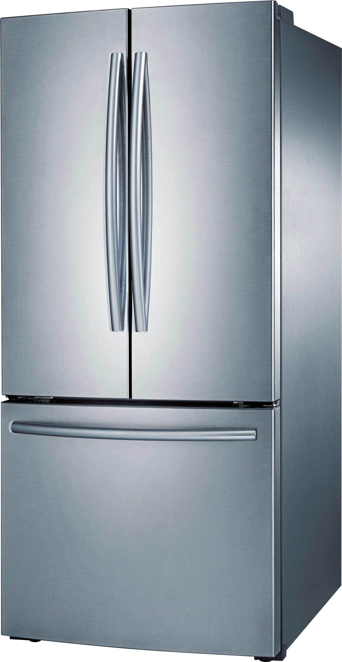 Left View: Samsung - 21.8 Cu. Ft. French-Door Refrigerator - Stainless steel