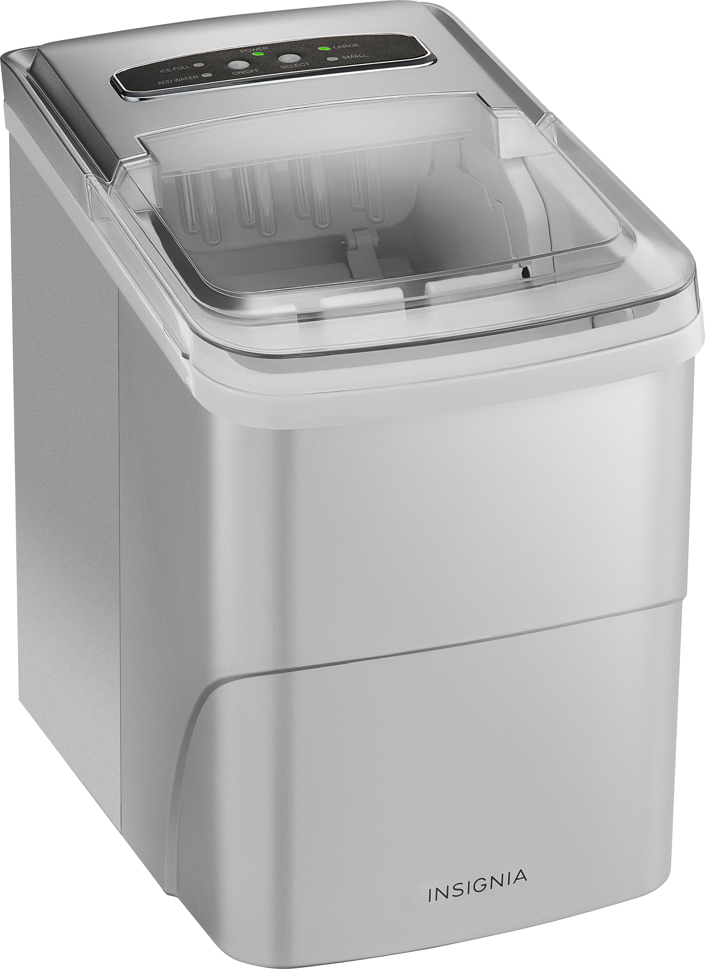 Angle View: Insignia™ - Portable Ice Maker with Auto Shut-Off - Silver